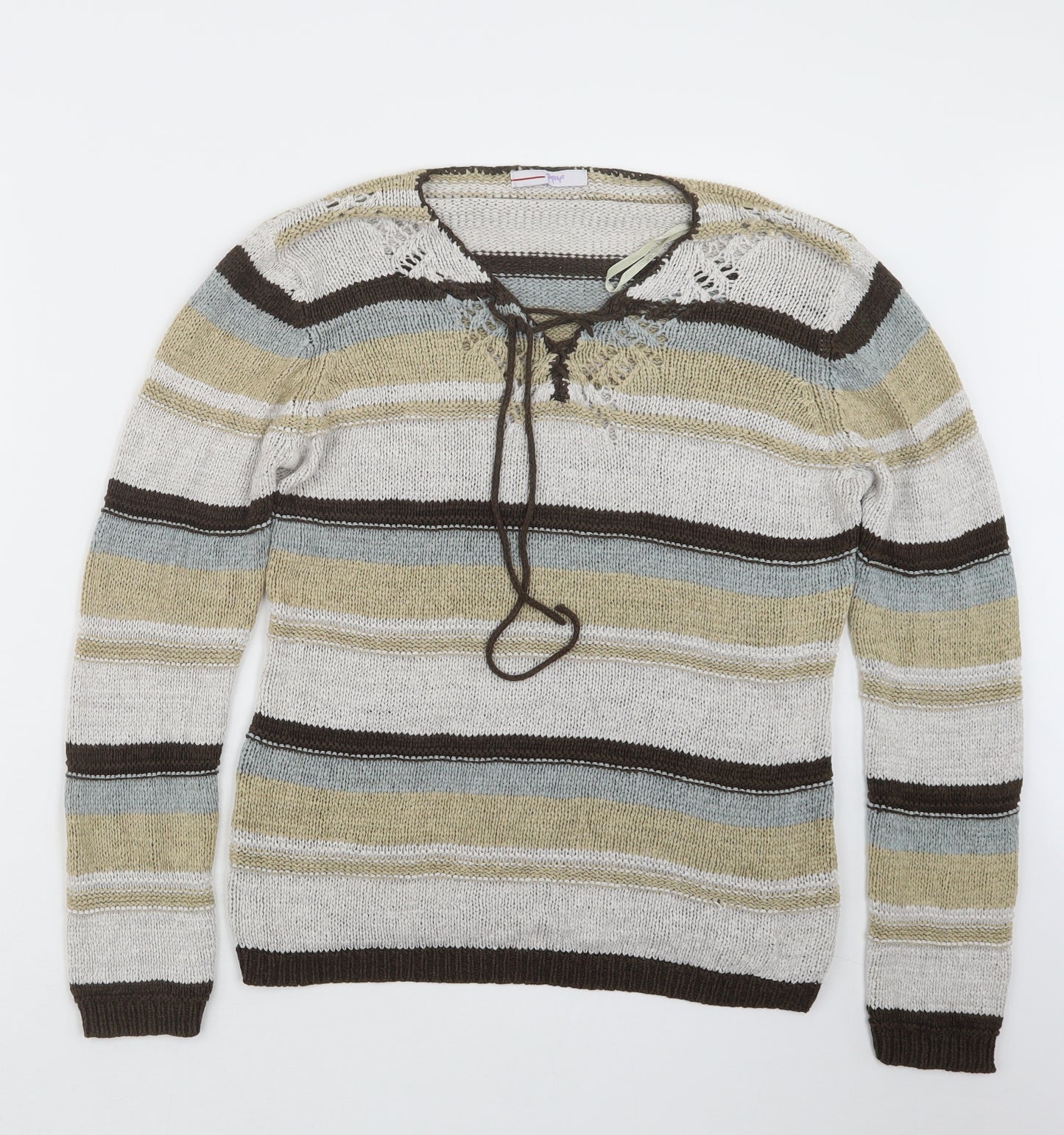 Papaya Womens Beige  Knit Pullover Jumper Size 16