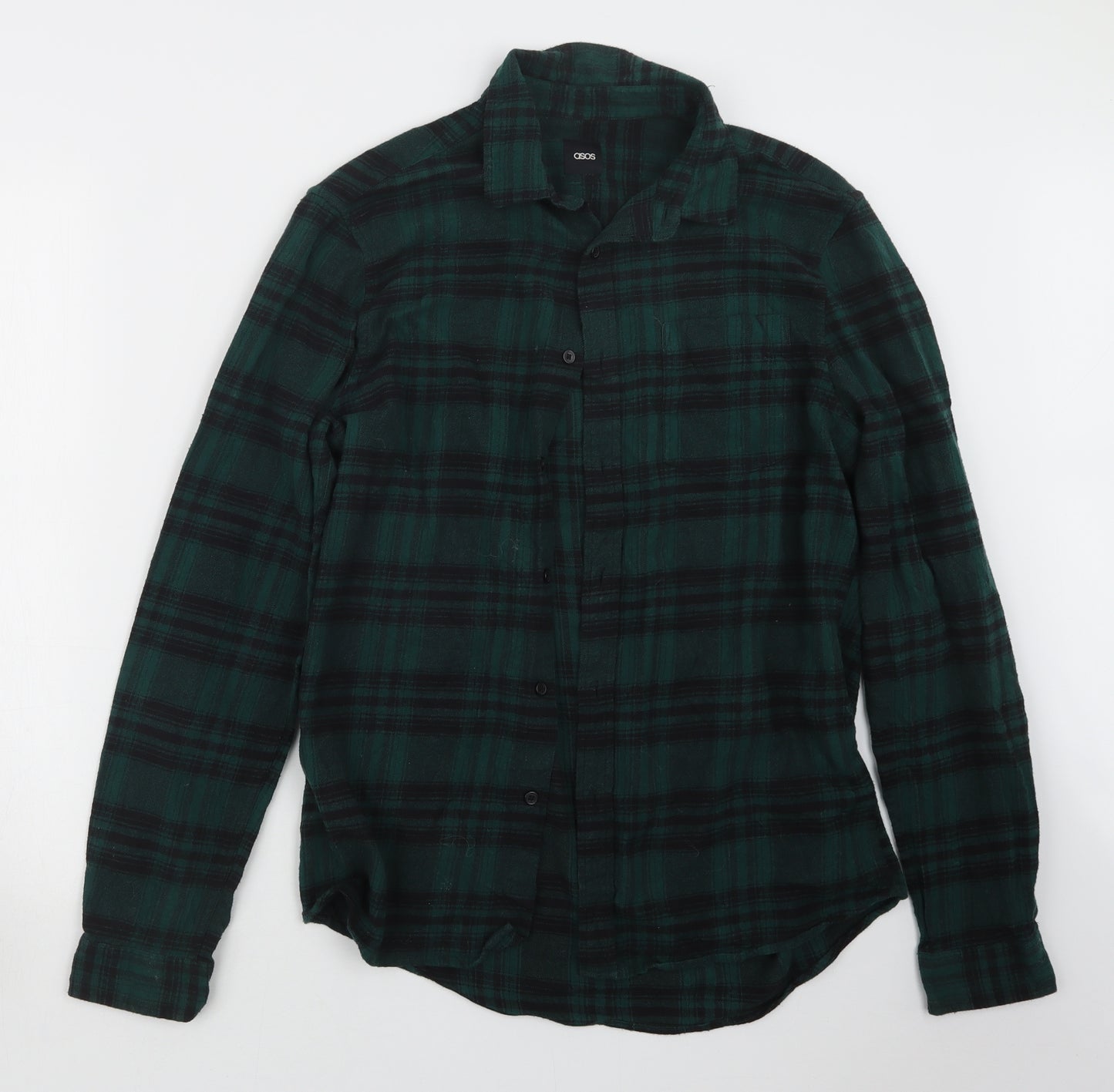 ASOS Mens Green Check   Button-Up Size M