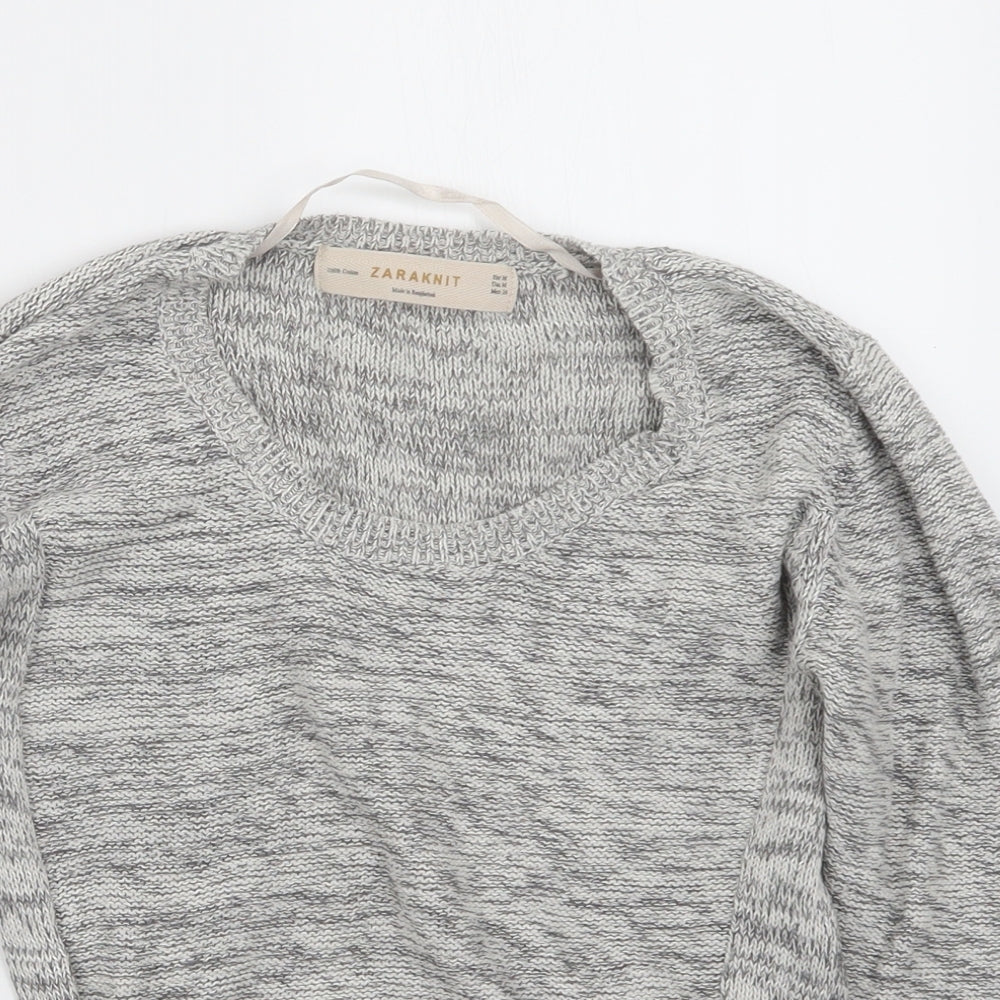 Zara Knit Womens Grey  Knit Pullover Jumper Size M