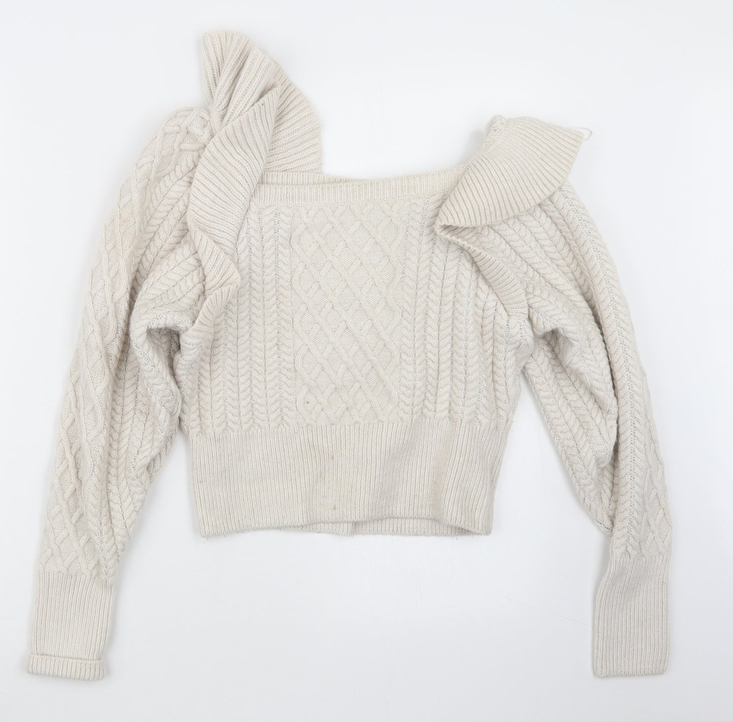 H&M Womens Beige  Knit Pullover Jumper Size S