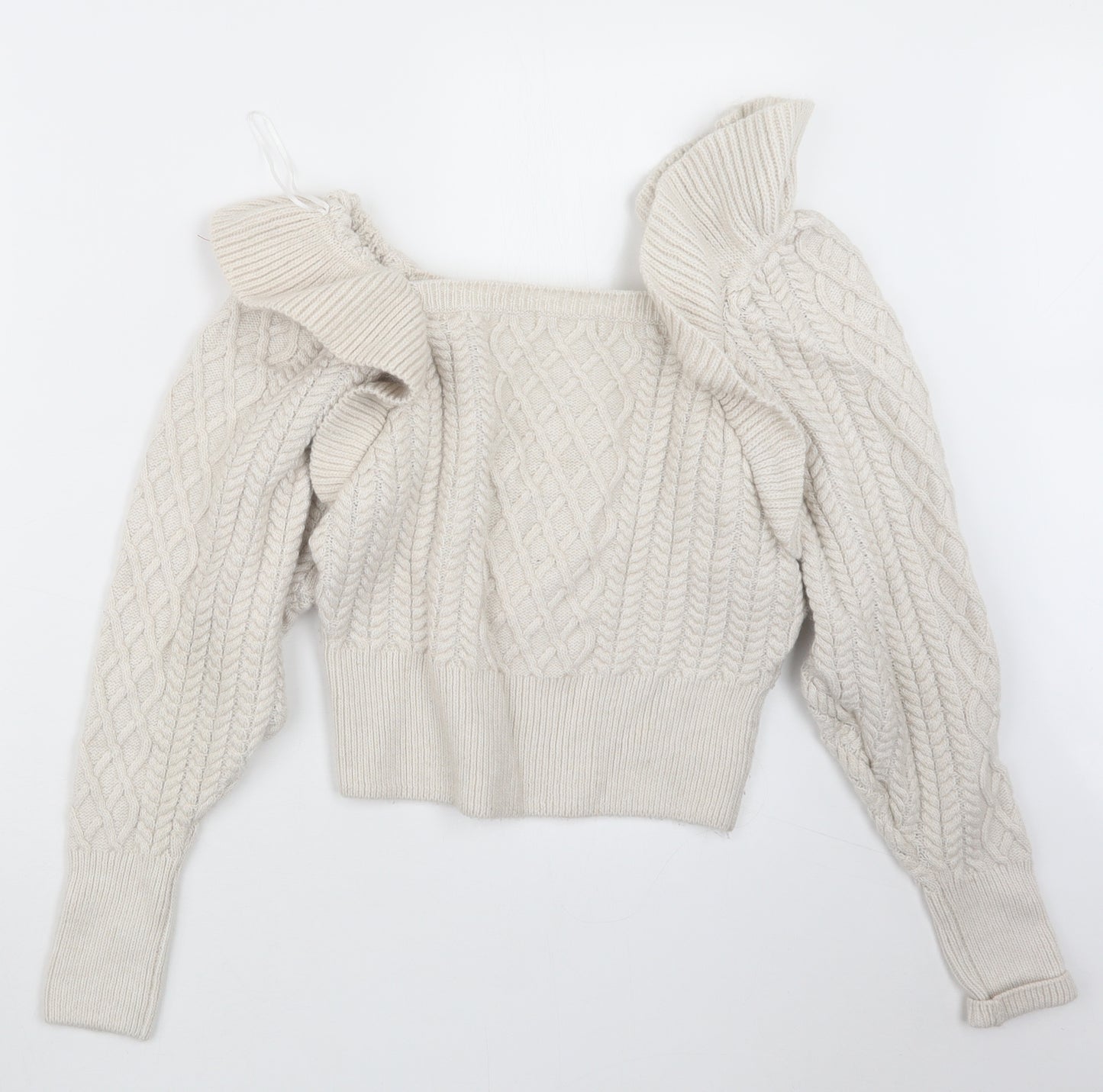 H&M Womens Beige  Knit Pullover Jumper Size S