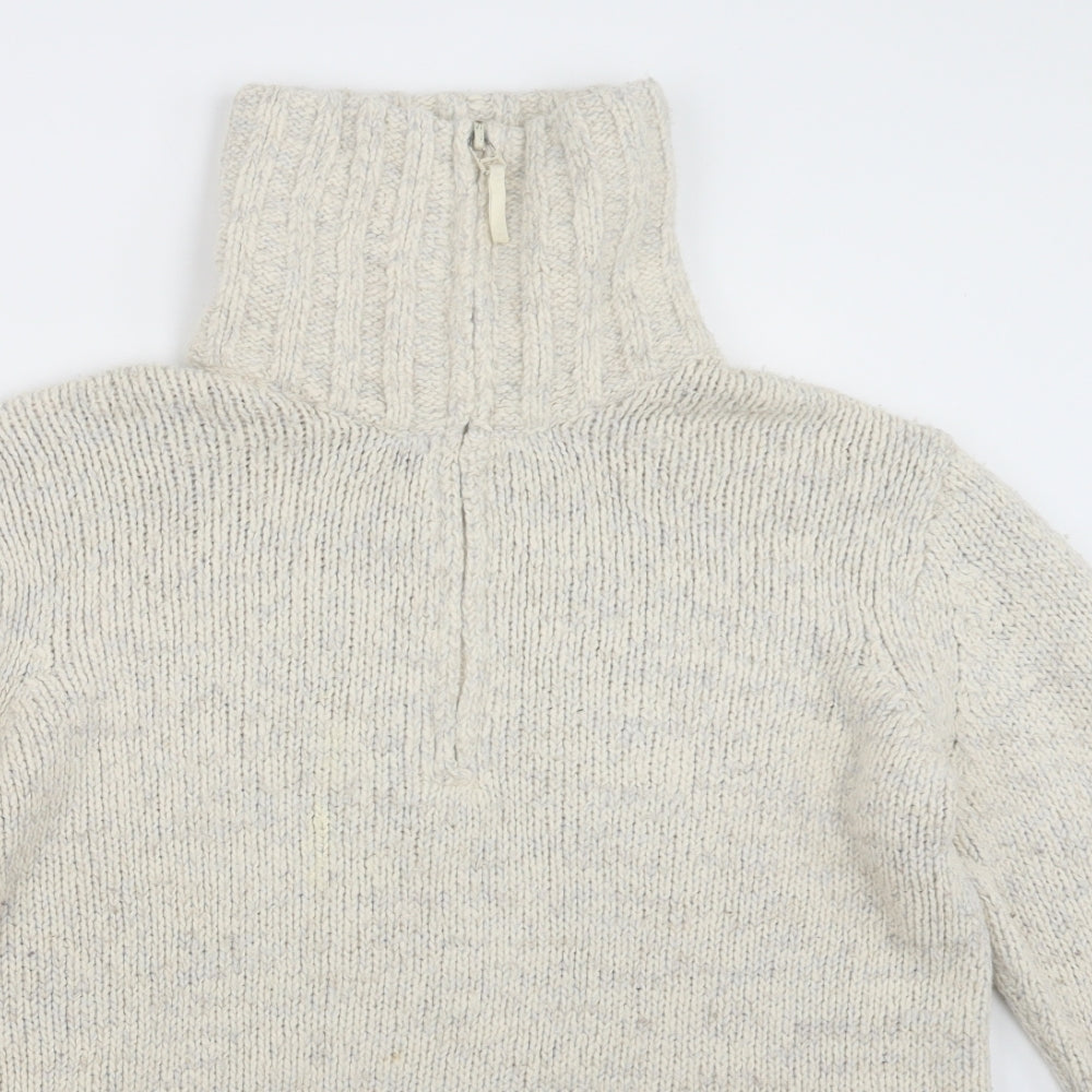 Marks and Spencer Womens White  Knit Pullover Sweatshirt Size 14