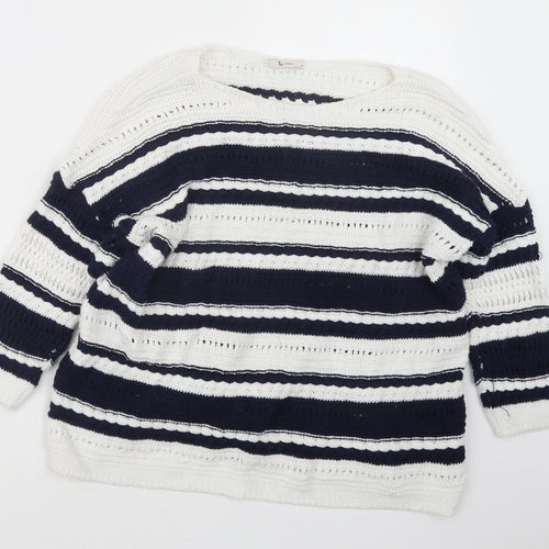 TU Womens Blue  Knit Pullover Jumper Size 14