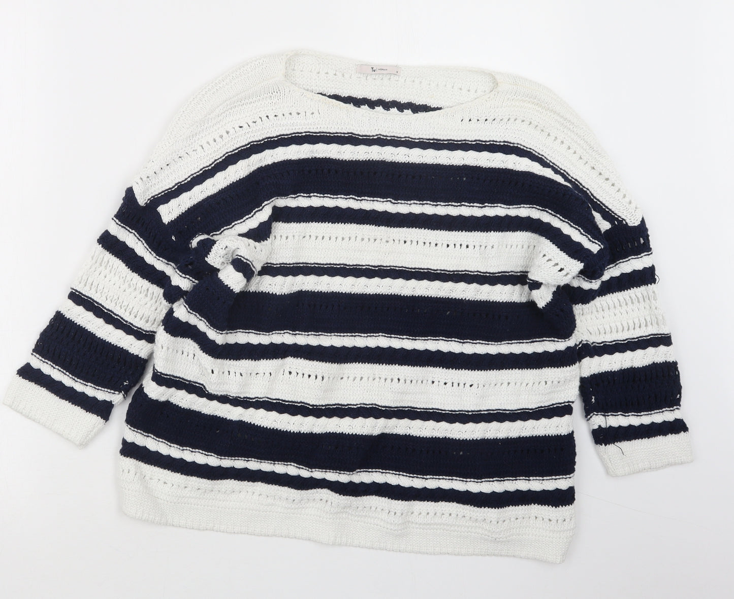 TU Womens Blue  Knit Pullover Jumper Size 14