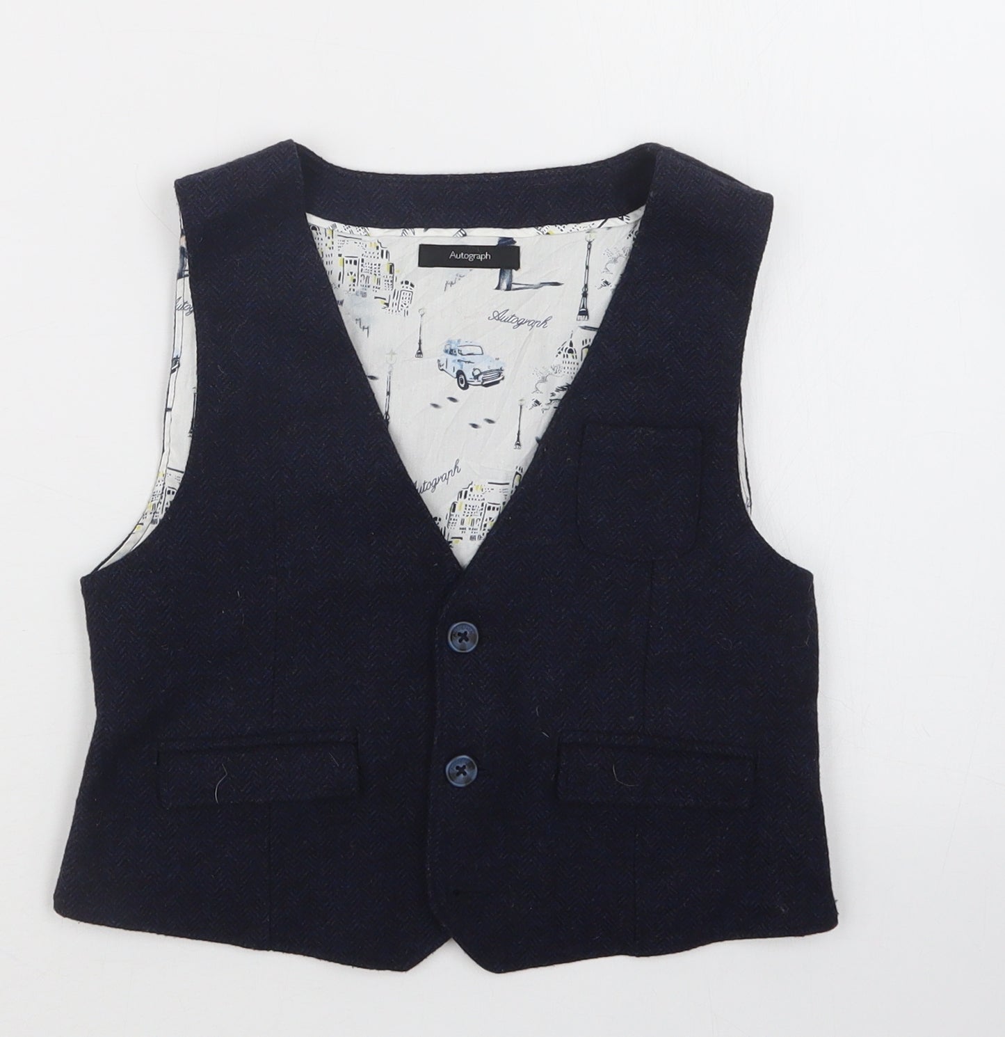 Autograph Boys Blue   Jacket Waistcoat Size 6-7 Years
