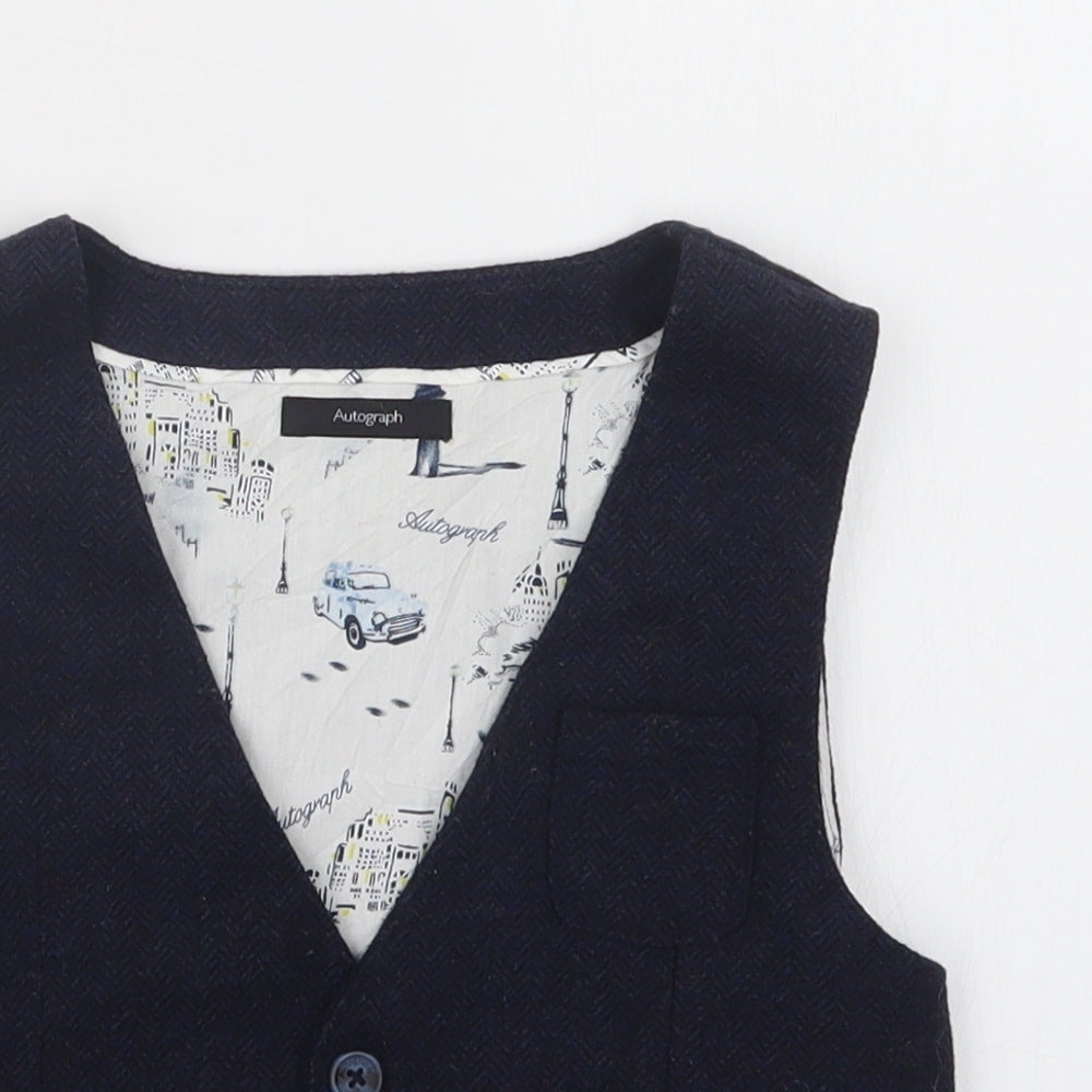 Autograph Boys Blue   Jacket Waistcoat Size 6-7 Years