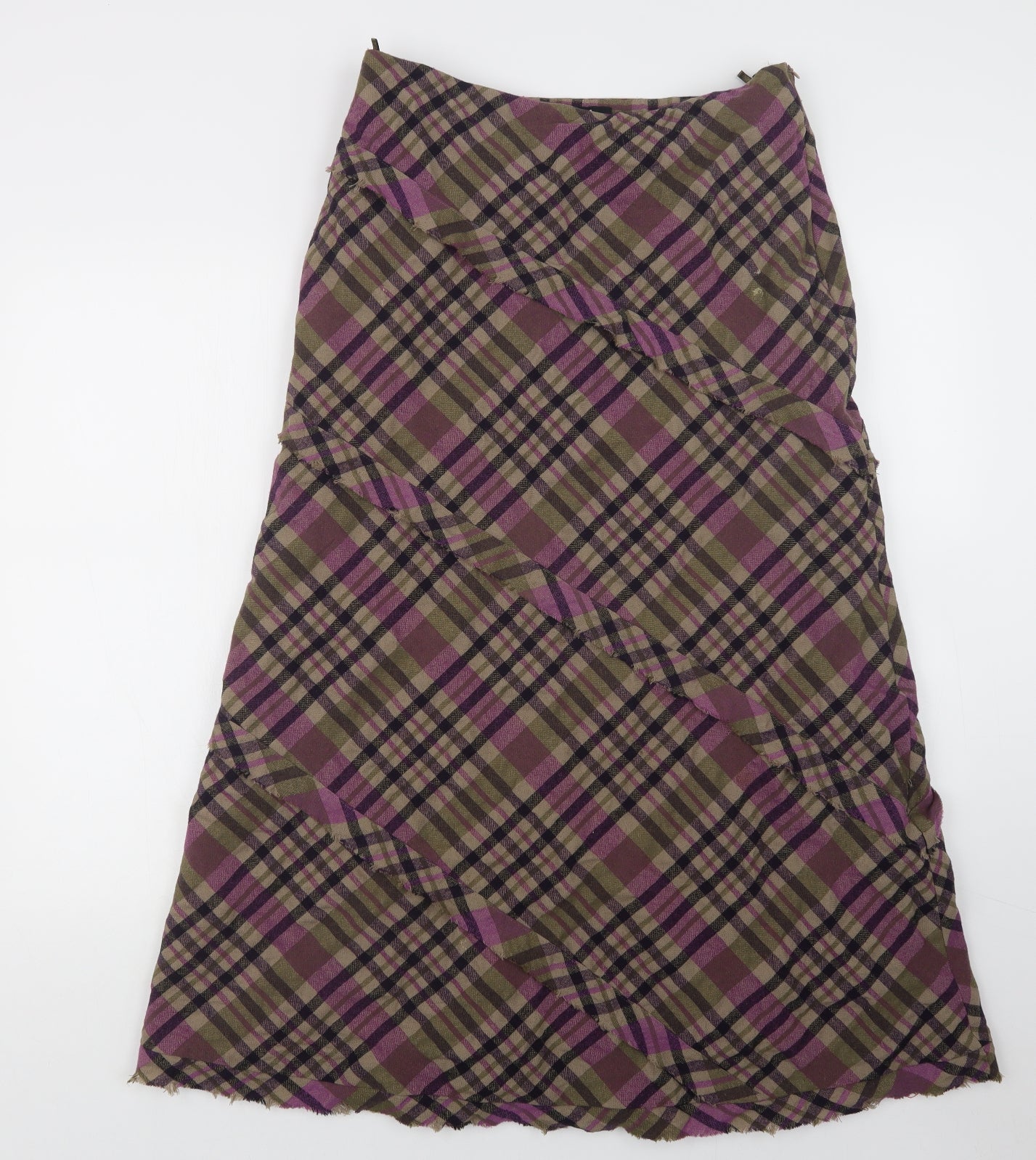 Per Una Womens Purple Check  Maxi Skirt Size 14