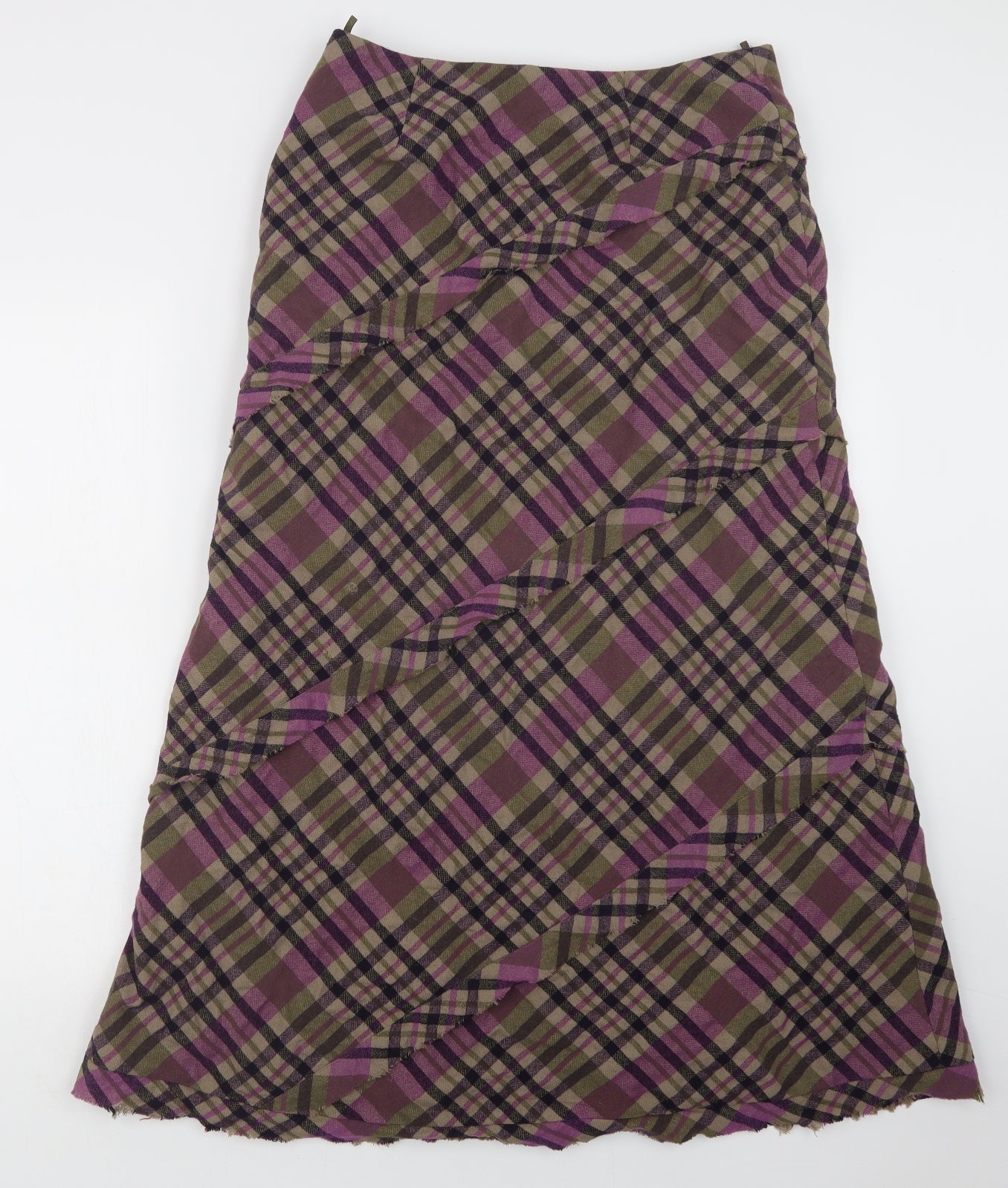 Per Una Womens Purple Check  Maxi Skirt Size 14