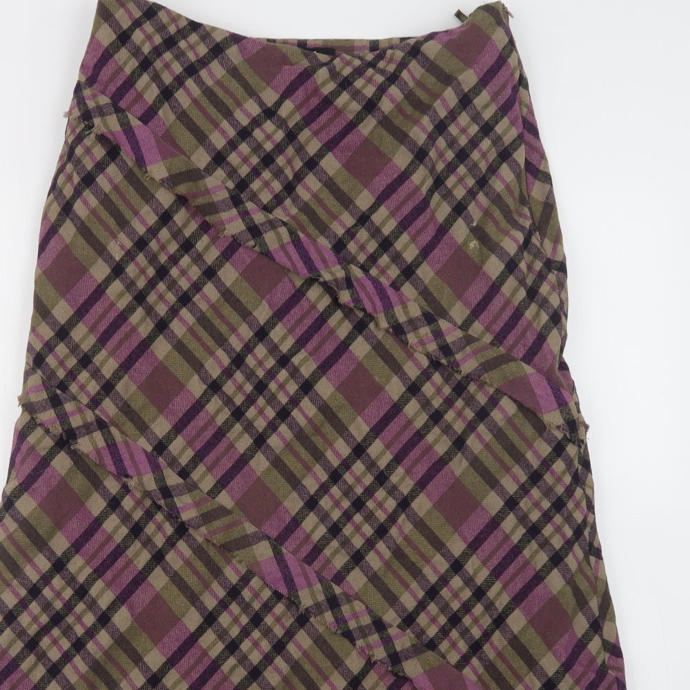 Per Una Womens Purple Check  Maxi Skirt Size 14