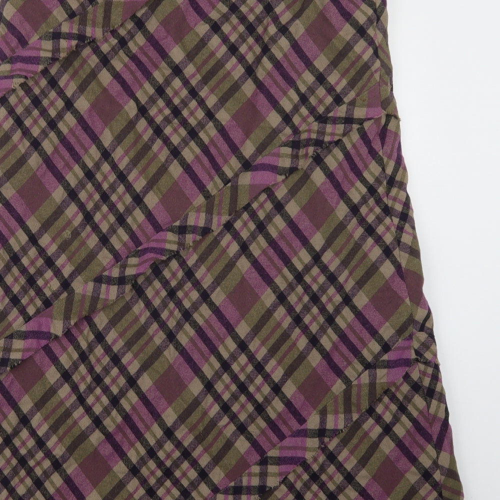 Per Una Womens Purple Check  Maxi Skirt Size 14
