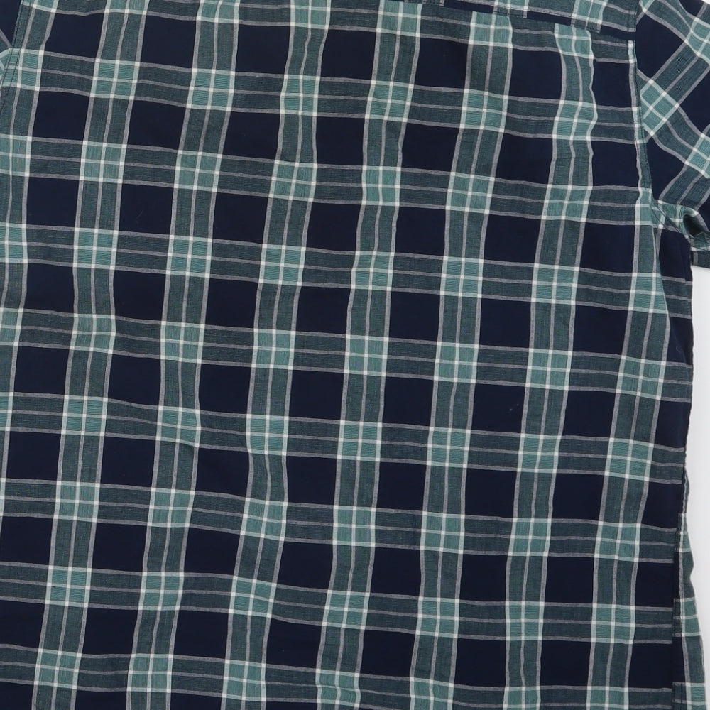 Peacocks Mens Blue Check   Button-Up Size L