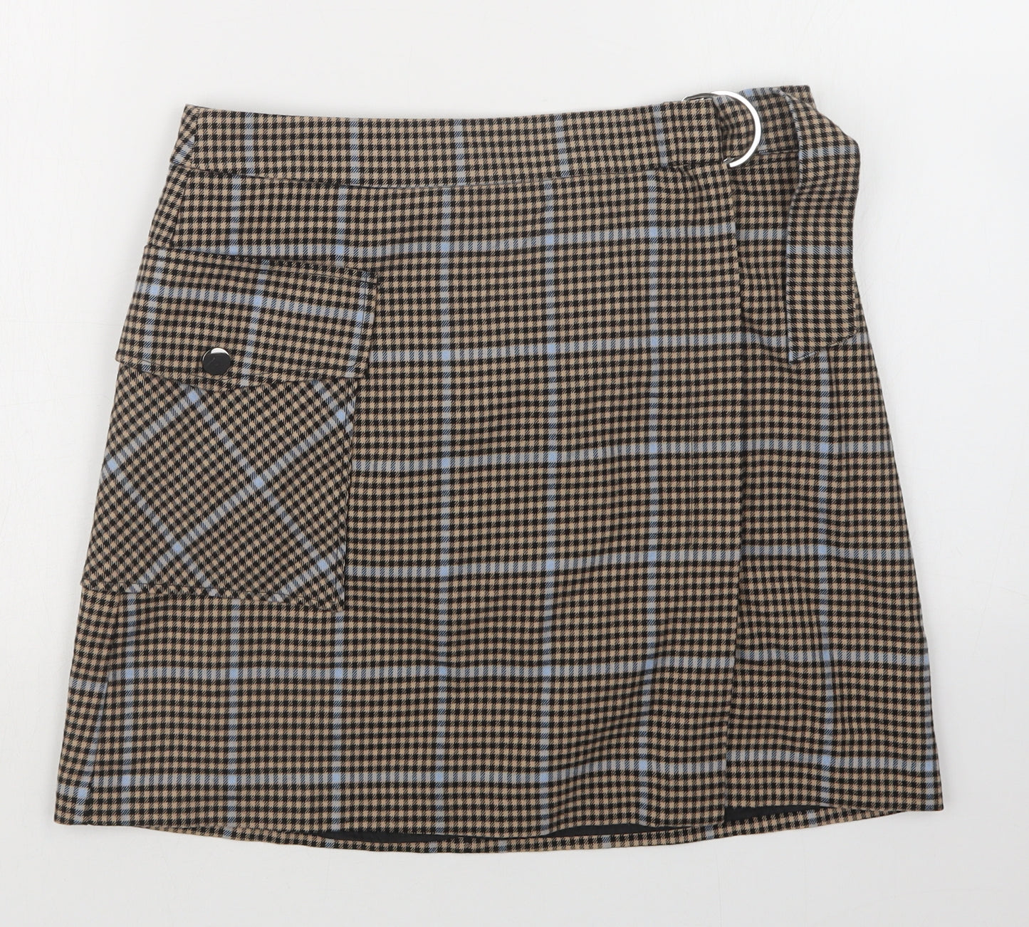 TU Womens Beige Check  Straight & Pencil Skirt Size 12