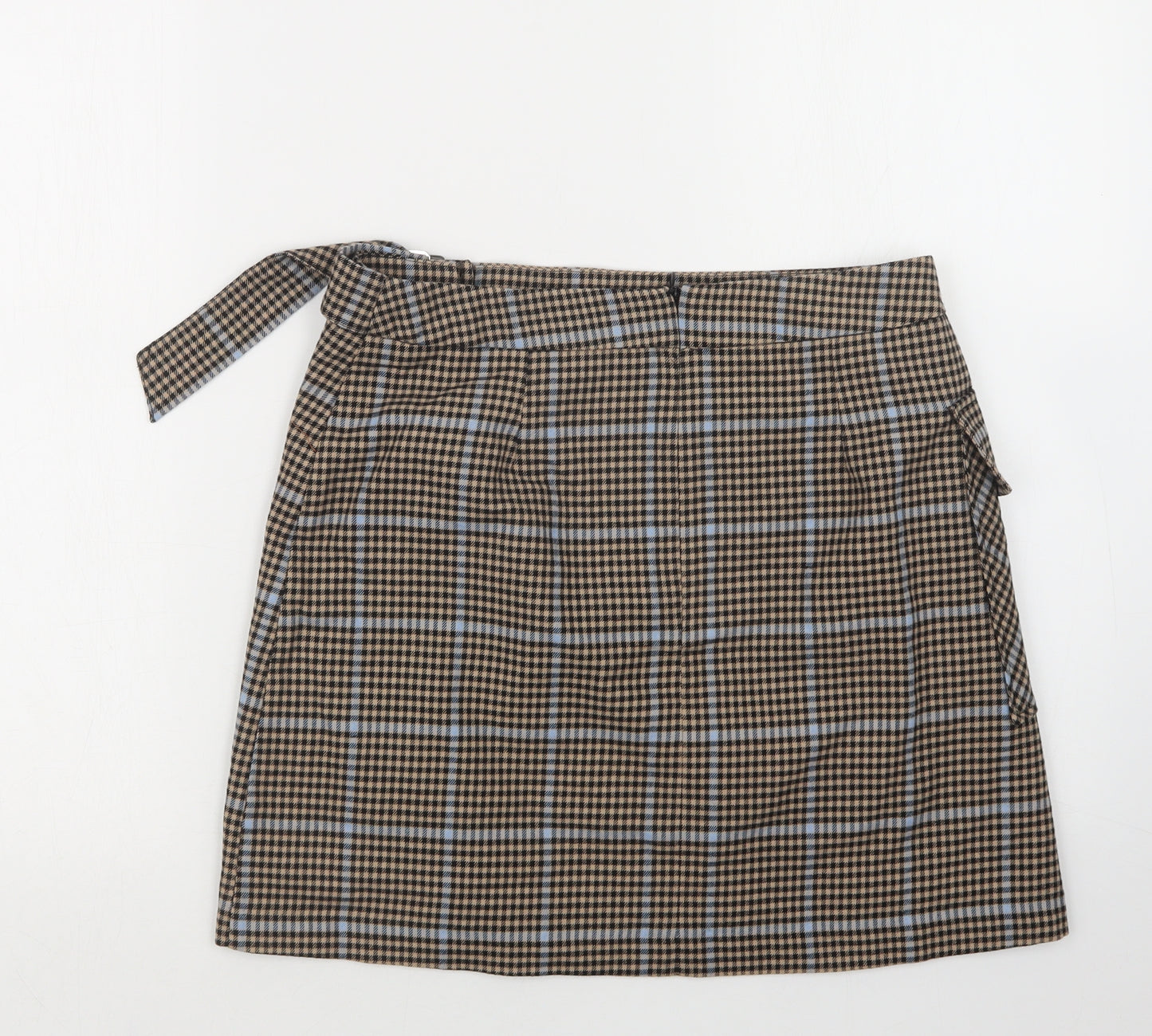 TU Womens Beige Check  Straight & Pencil Skirt Size 12
