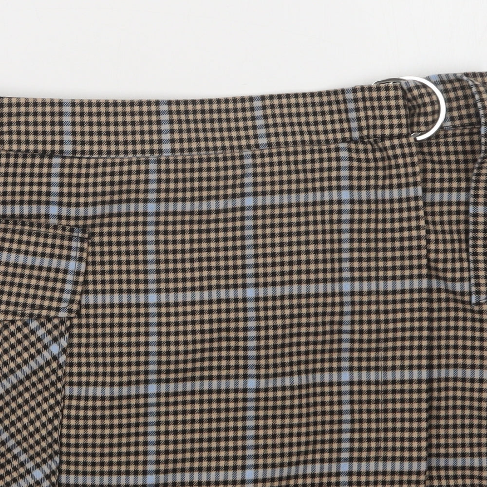 TU Womens Beige Check  Straight & Pencil Skirt Size 12