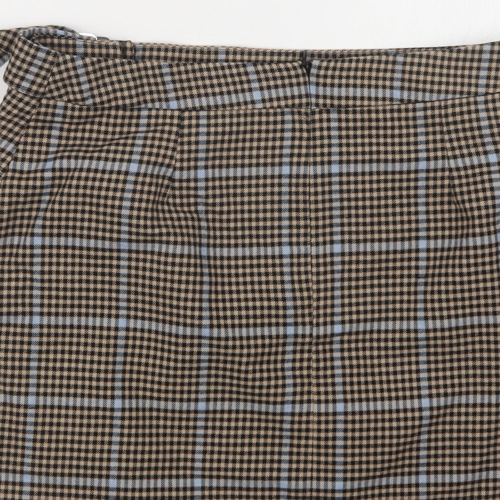 TU Womens Beige Check  Straight & Pencil Skirt Size 12