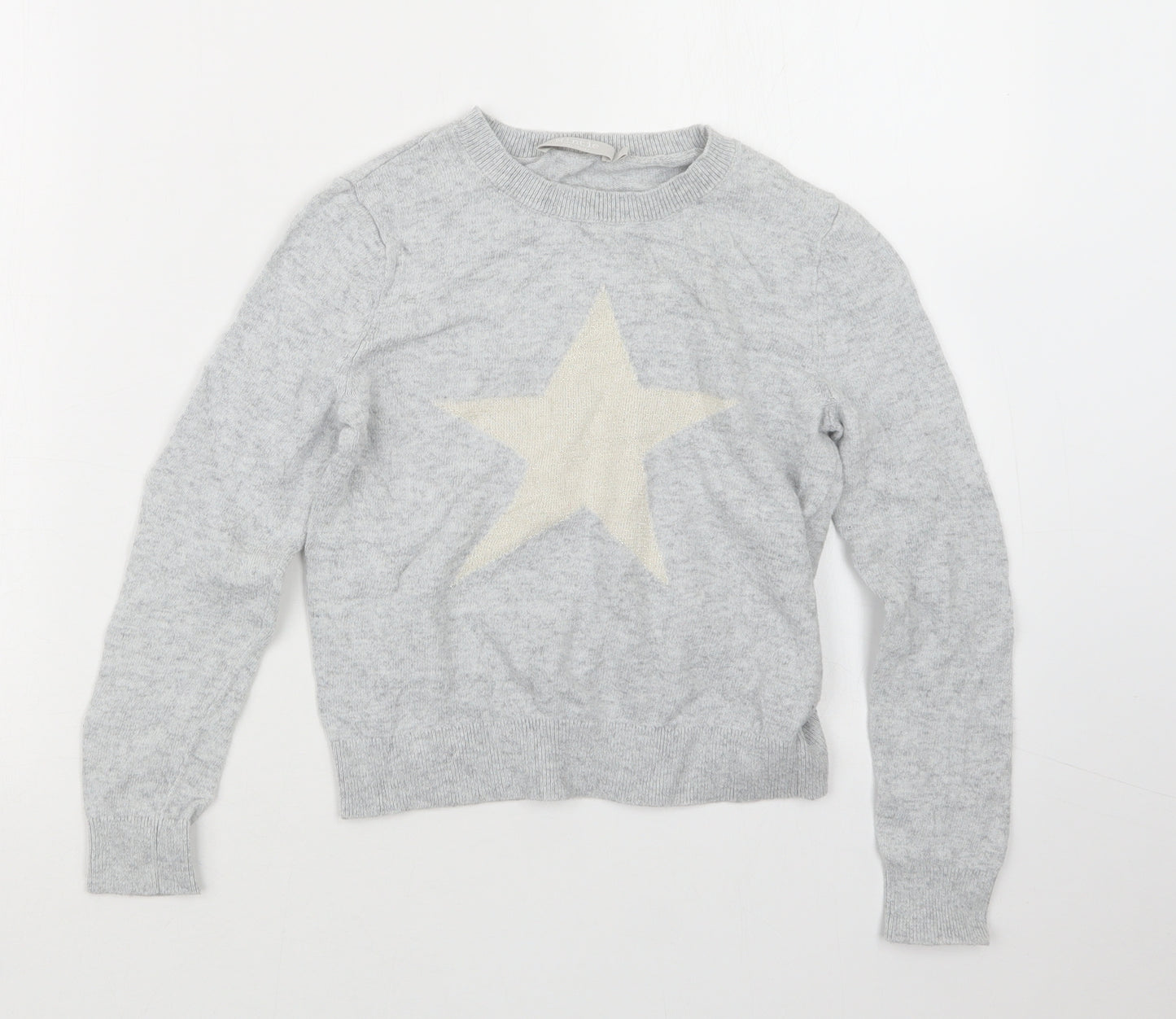 Mint Velvet Girls Grey  Knit Pullover Jumper Size 8 Years