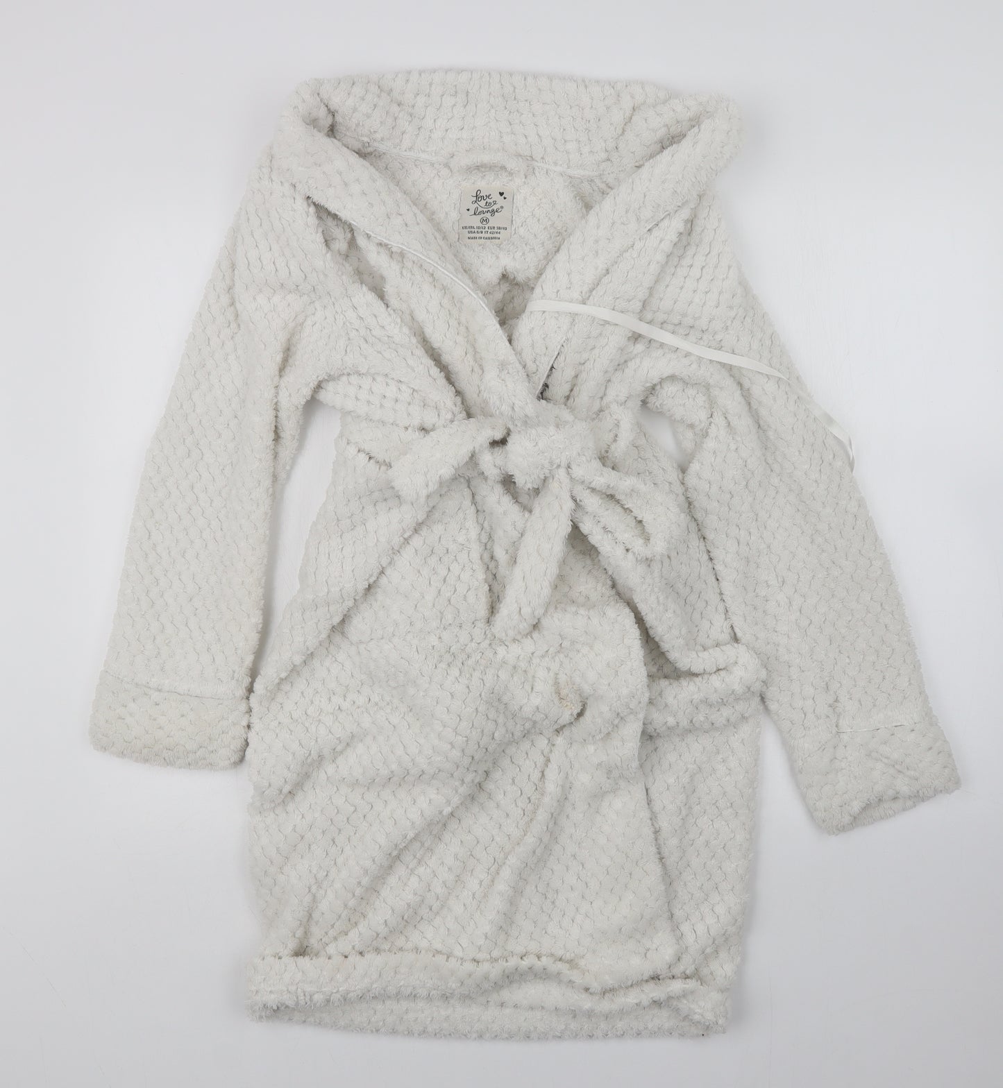 Love to Lounge Womens White Geometric  Top Robe Size 10