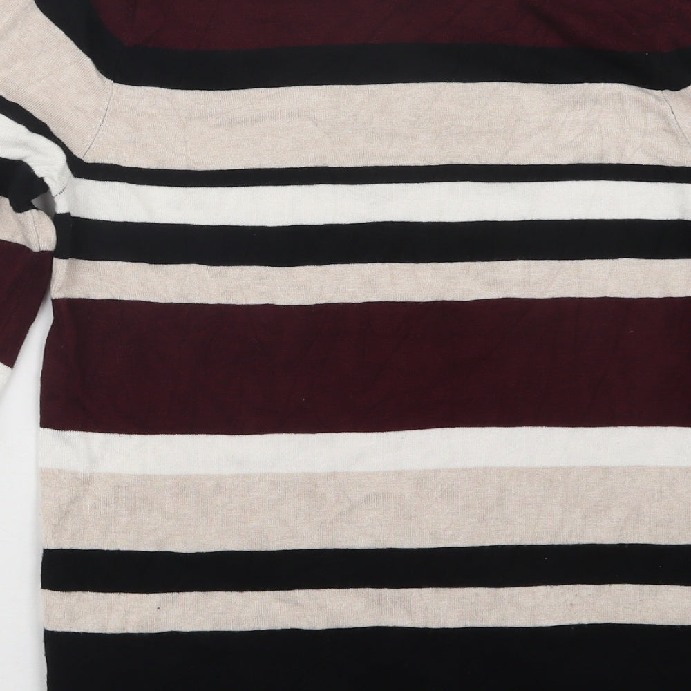 Wallis Womens Black Striped  Pullover Jumper Size 10