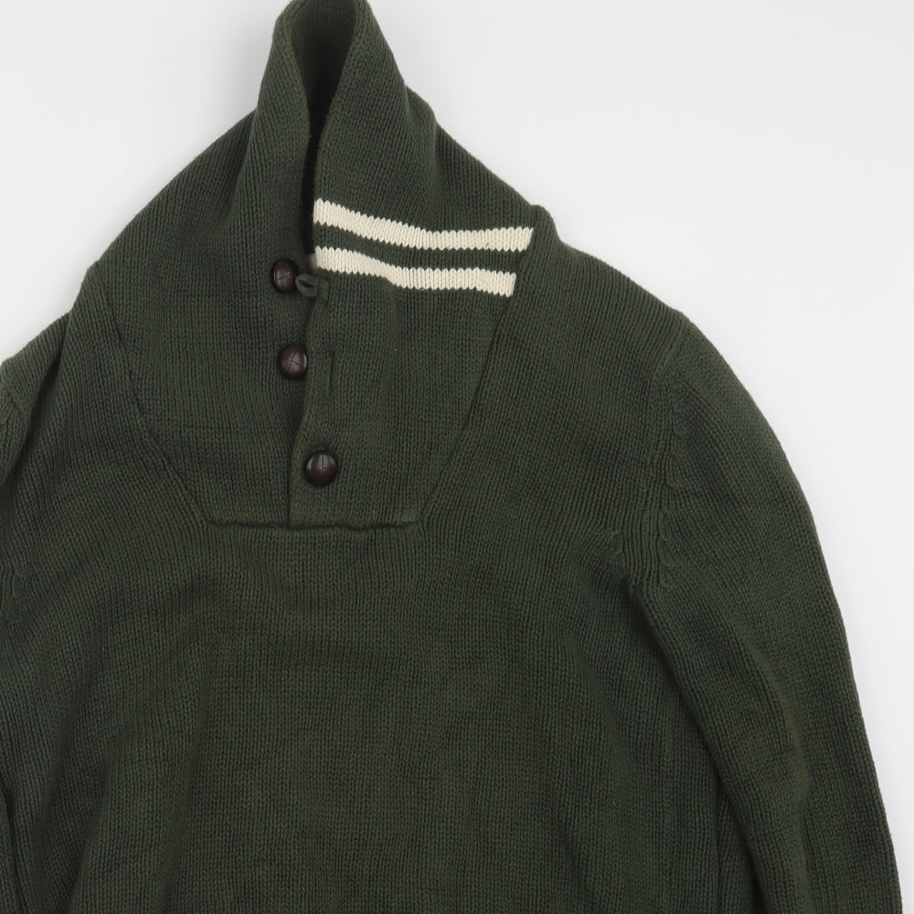 H&M Mens Green  Knit Pullover Sweatshirt Size M