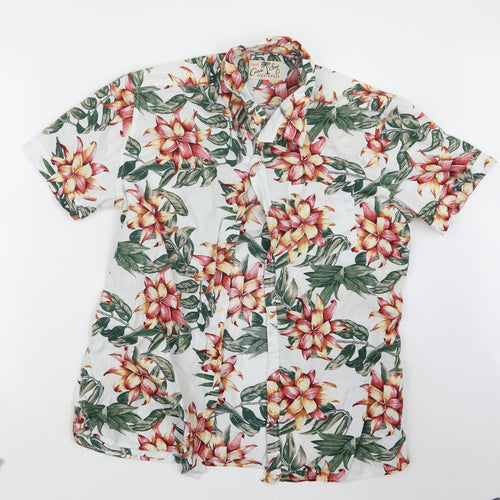 NEXT Mens Green Geometric   Button-Up Size L