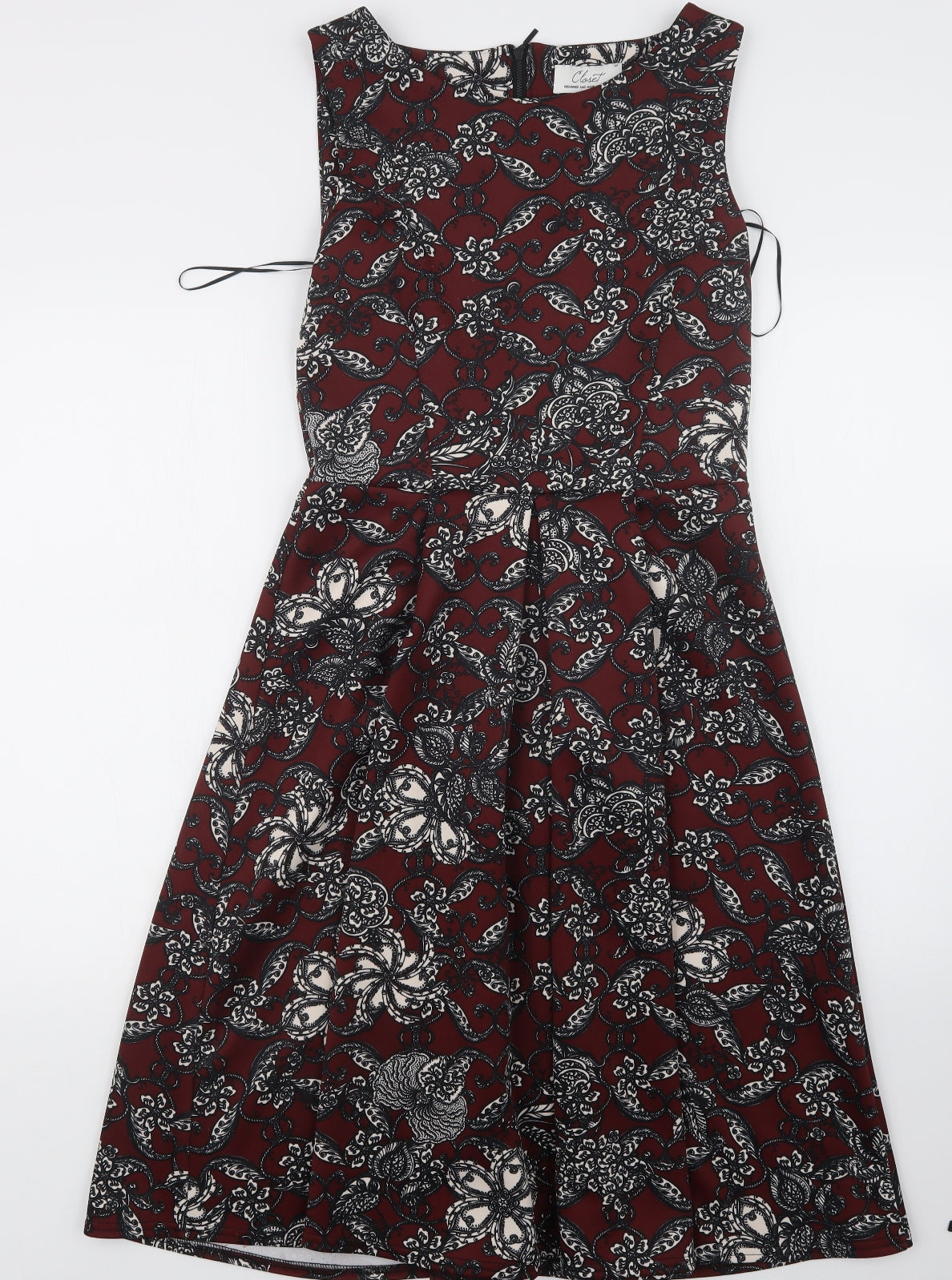 Closet Womens Red Geometric  A-Line  Size 14