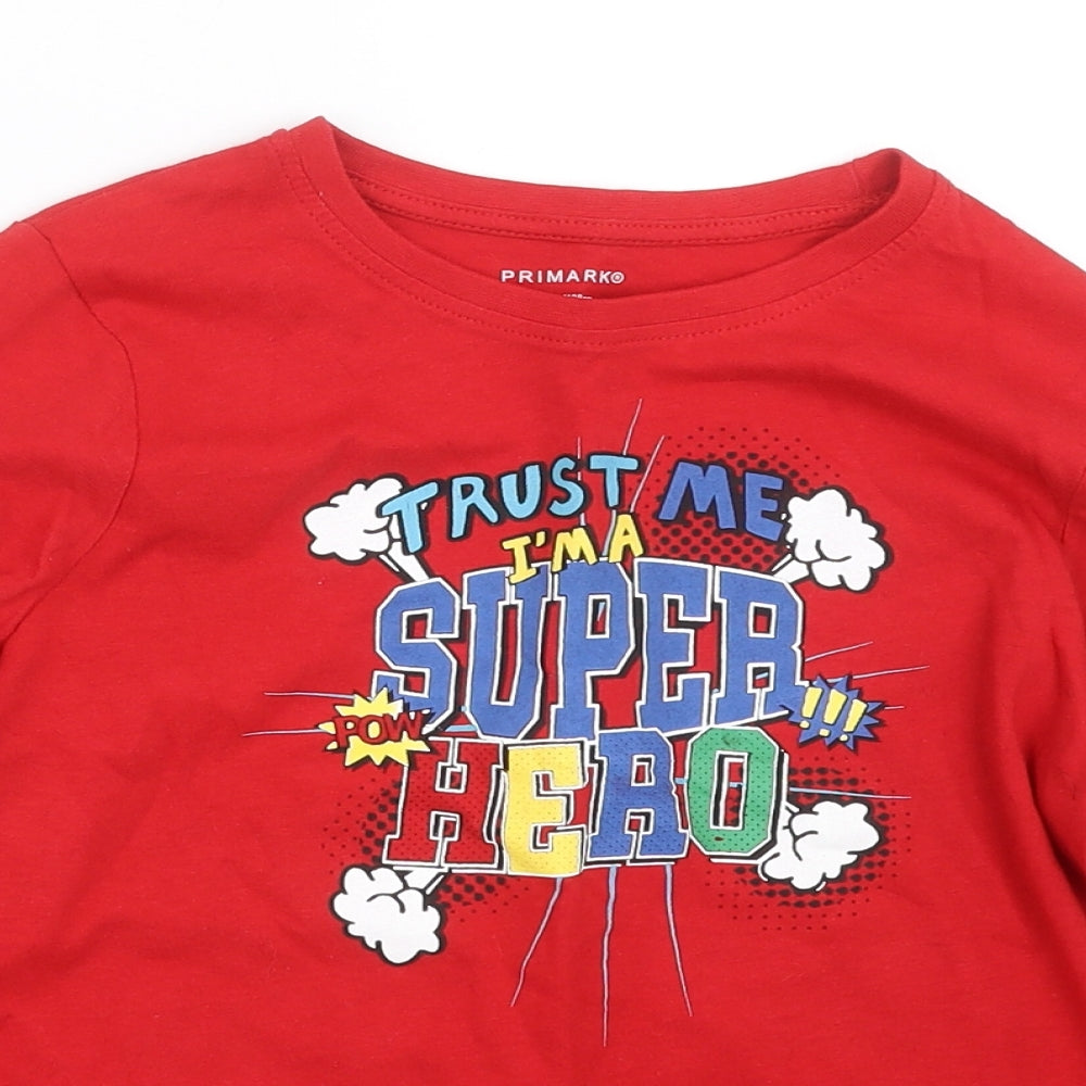 Primark Boys Red   Basic T-Shirt Size 7-8 Years
