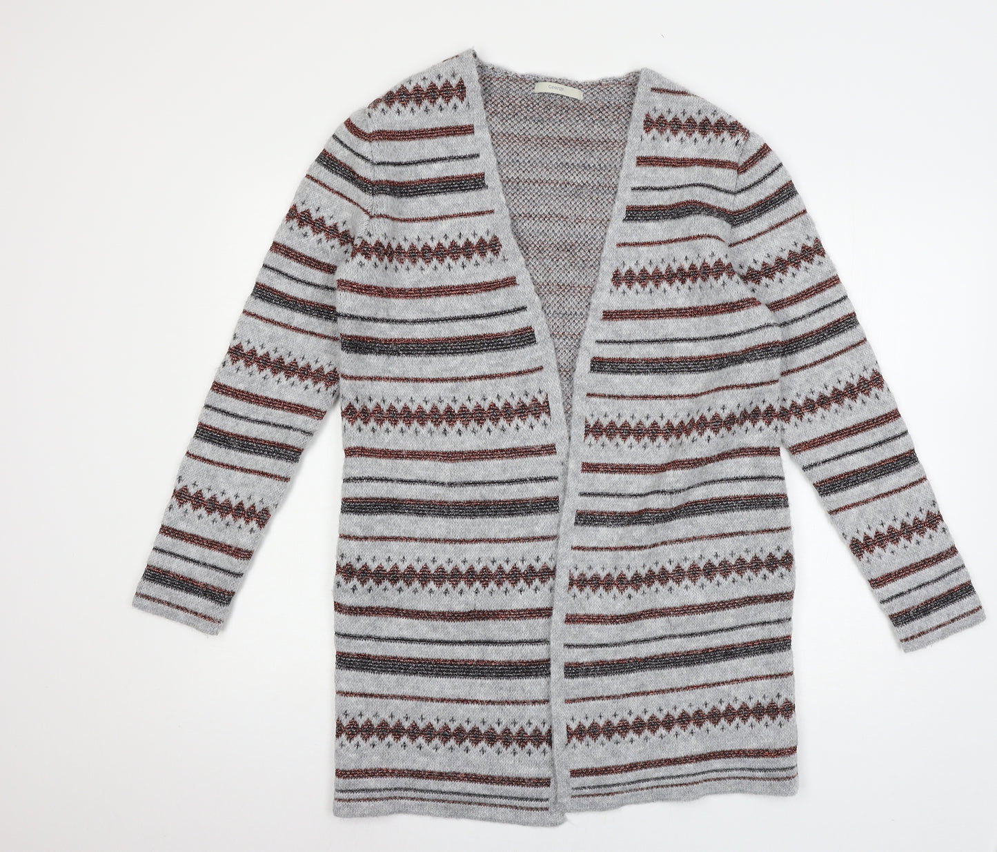George Womens Grey Geometric Knit Cardigan Jumper Size 10