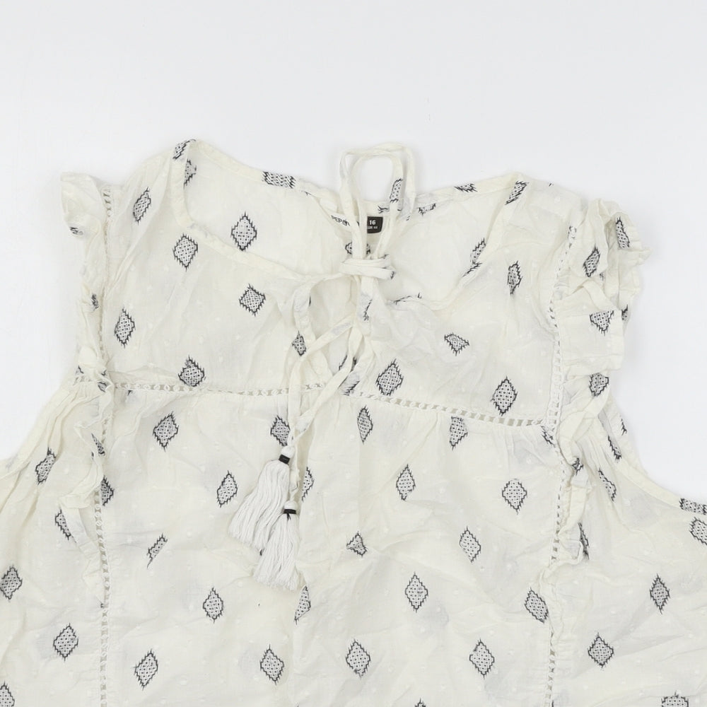 Pep & Co Womens White   Basic Blouse Size 16