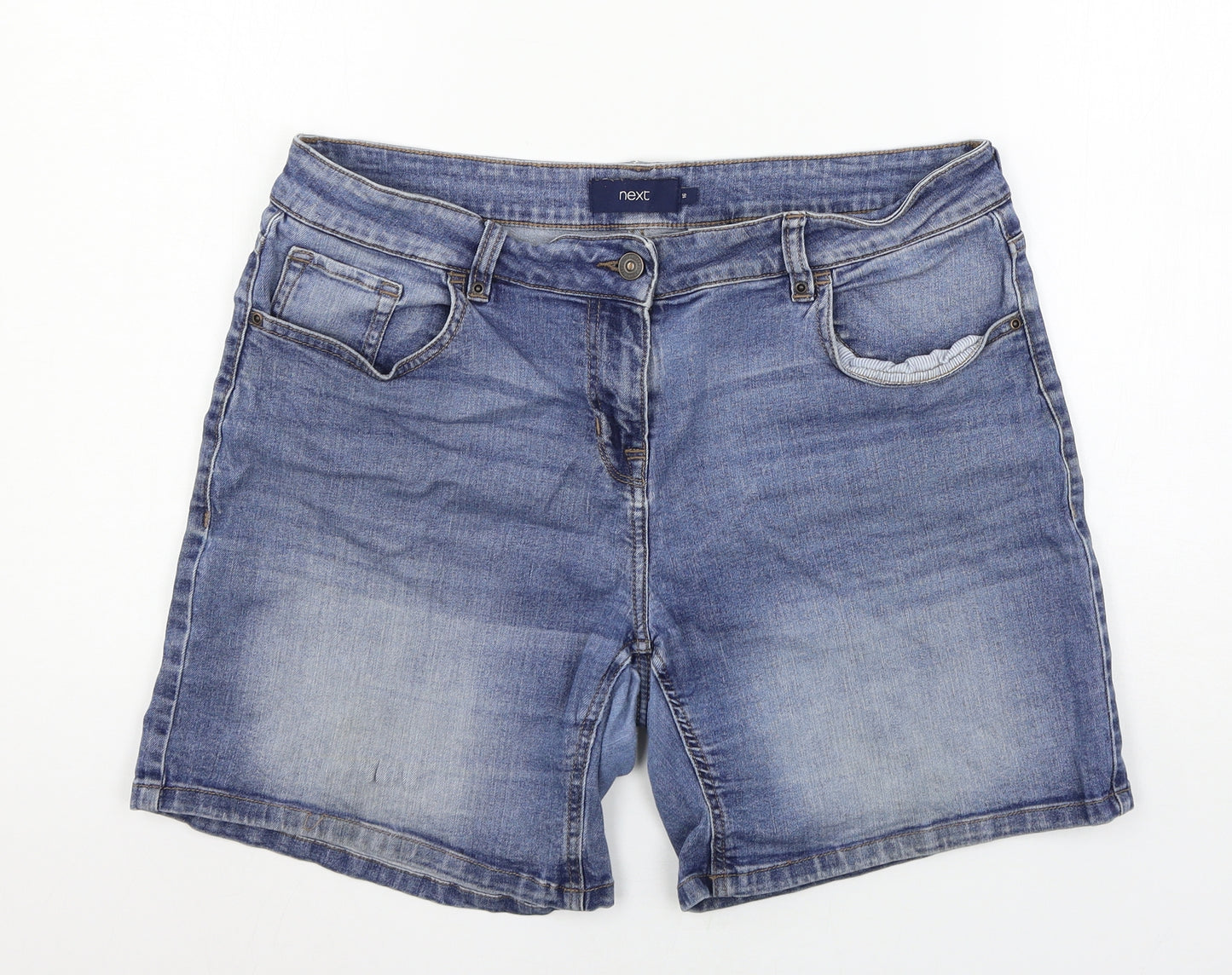 NEXT Womens Blue  Denim Cut-Off Shorts Size 16