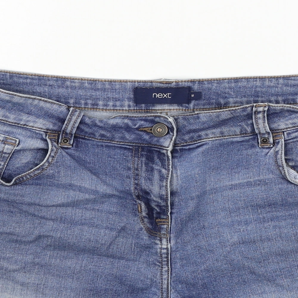 NEXT Womens Blue  Denim Cut-Off Shorts Size 16