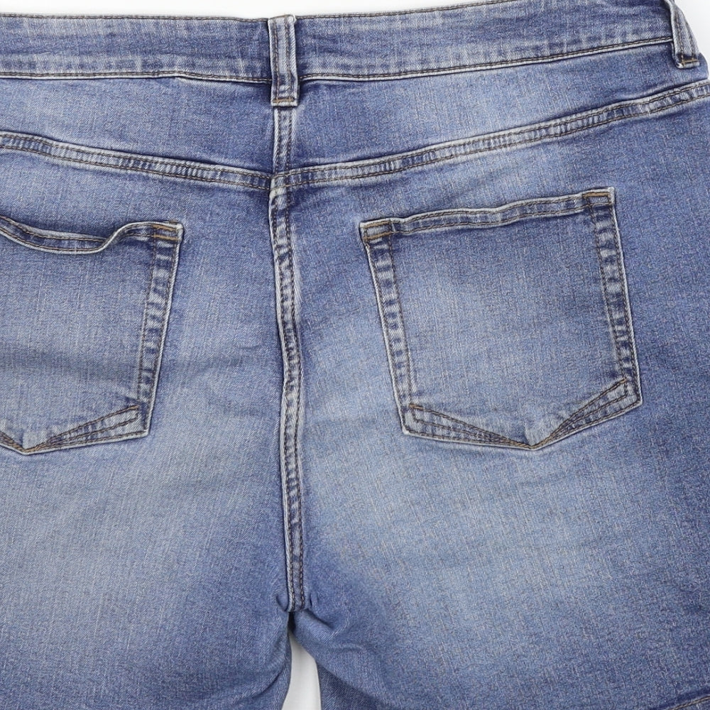 NEXT Womens Blue  Denim Cut-Off Shorts Size 16