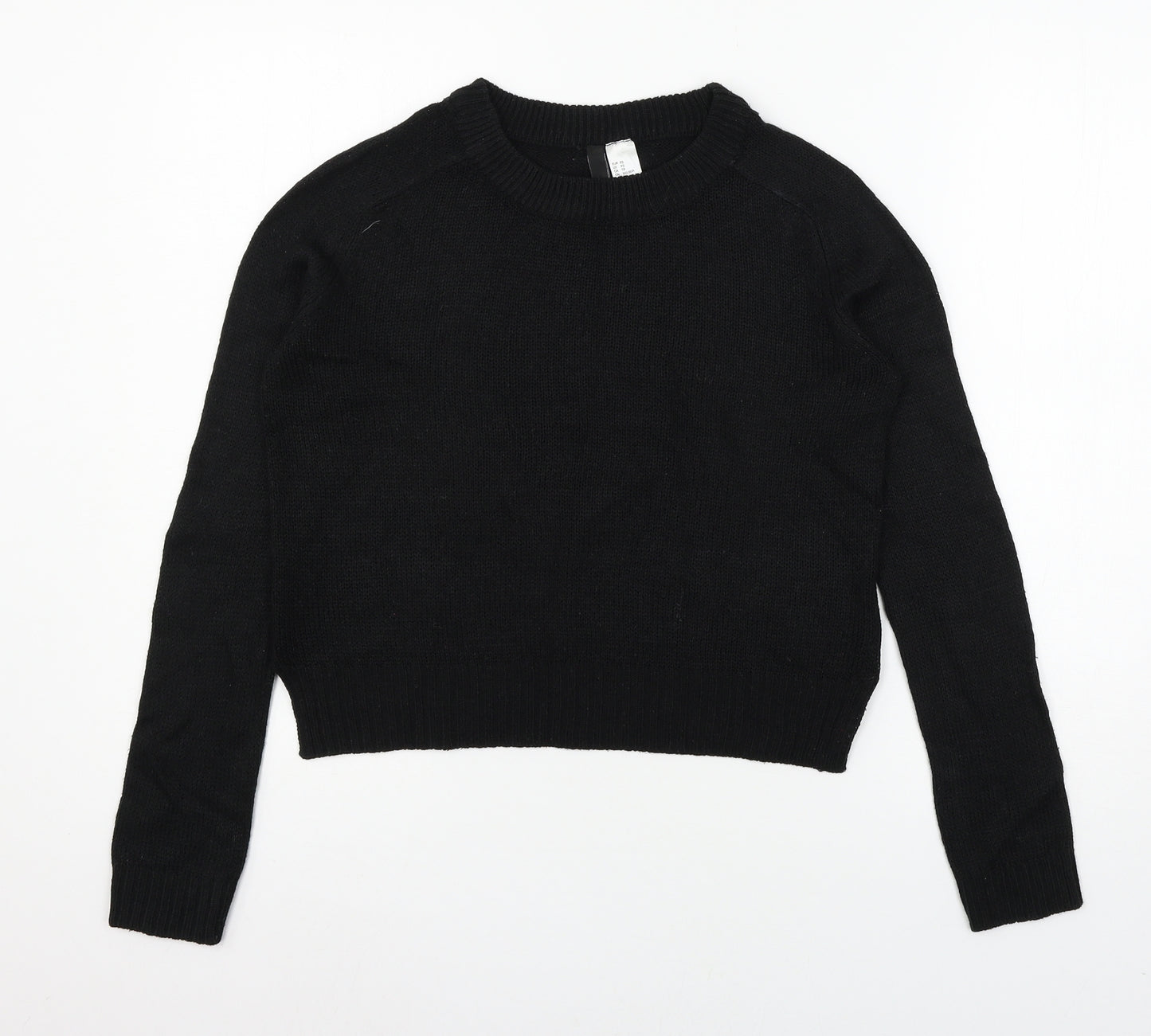 Divided Womens Black  Knit Pullover Jumper Size XS