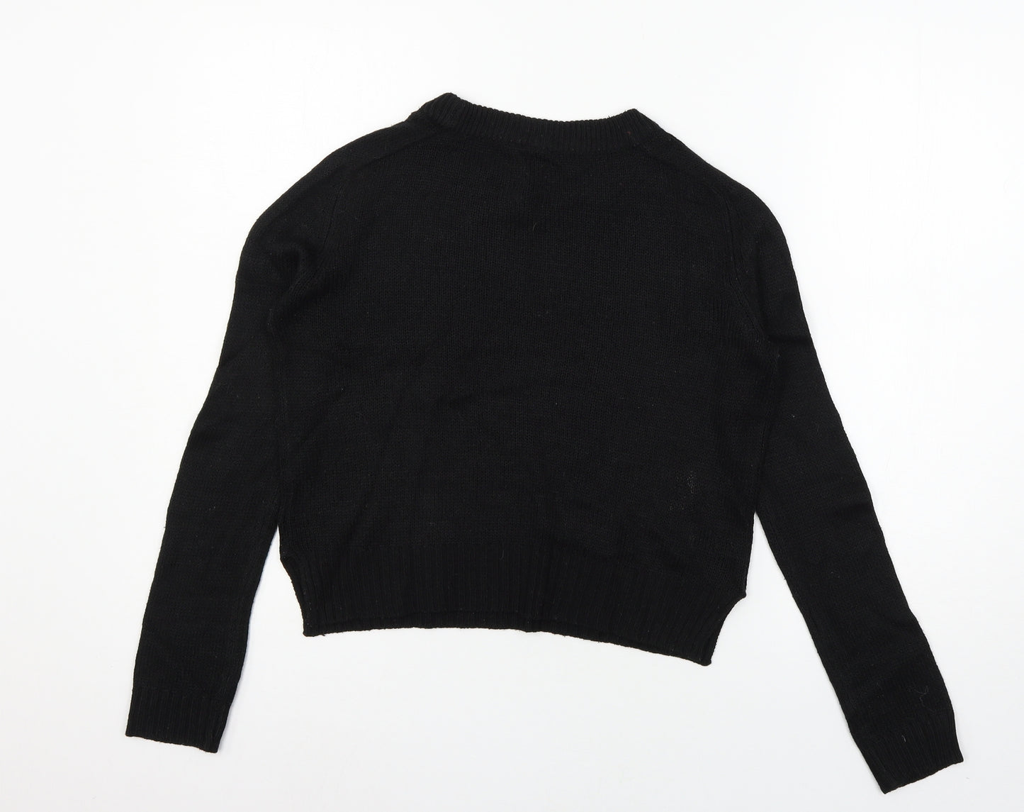 Divided Womens Black  Knit Pullover Jumper Size XS