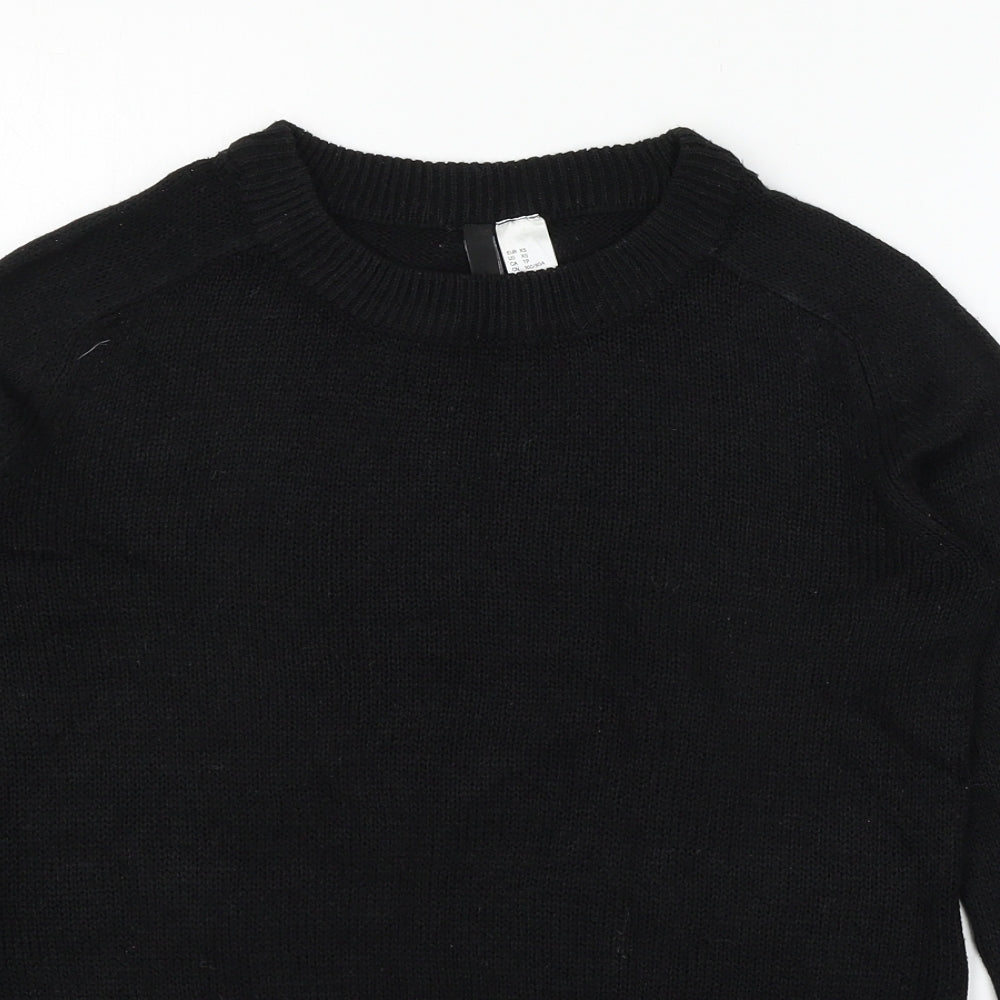 Divided Womens Black  Knit Pullover Jumper Size XS