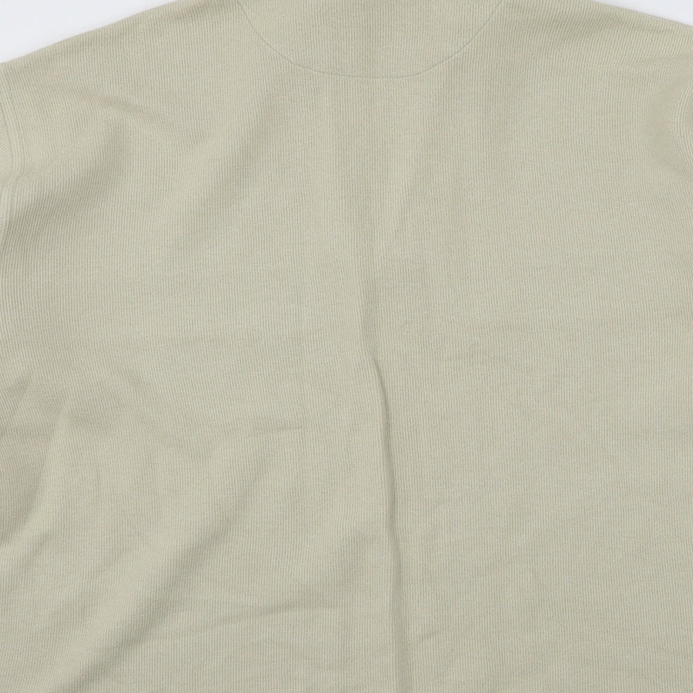 Simon Taylor Womens Beige Striped Jersey Pullover Sweatshirt Size XL