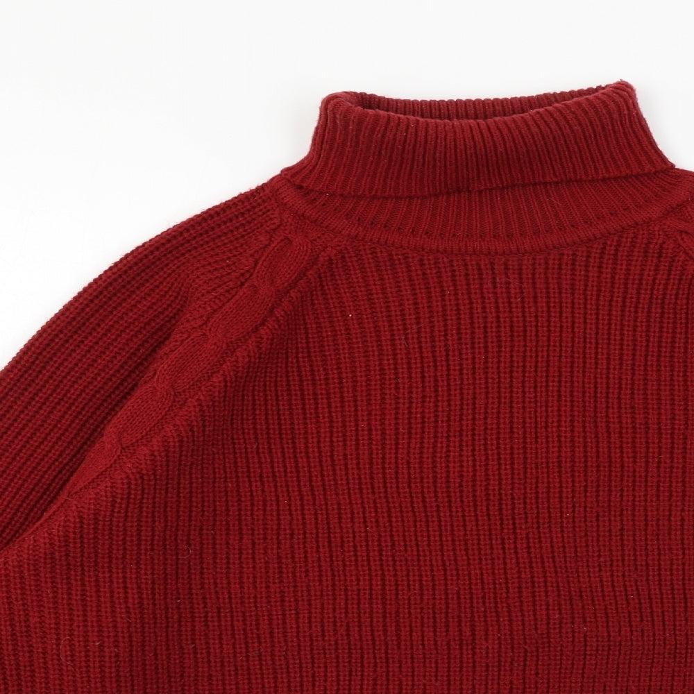 Casual Club Womens Red  Knit Pullover Jumper Size M