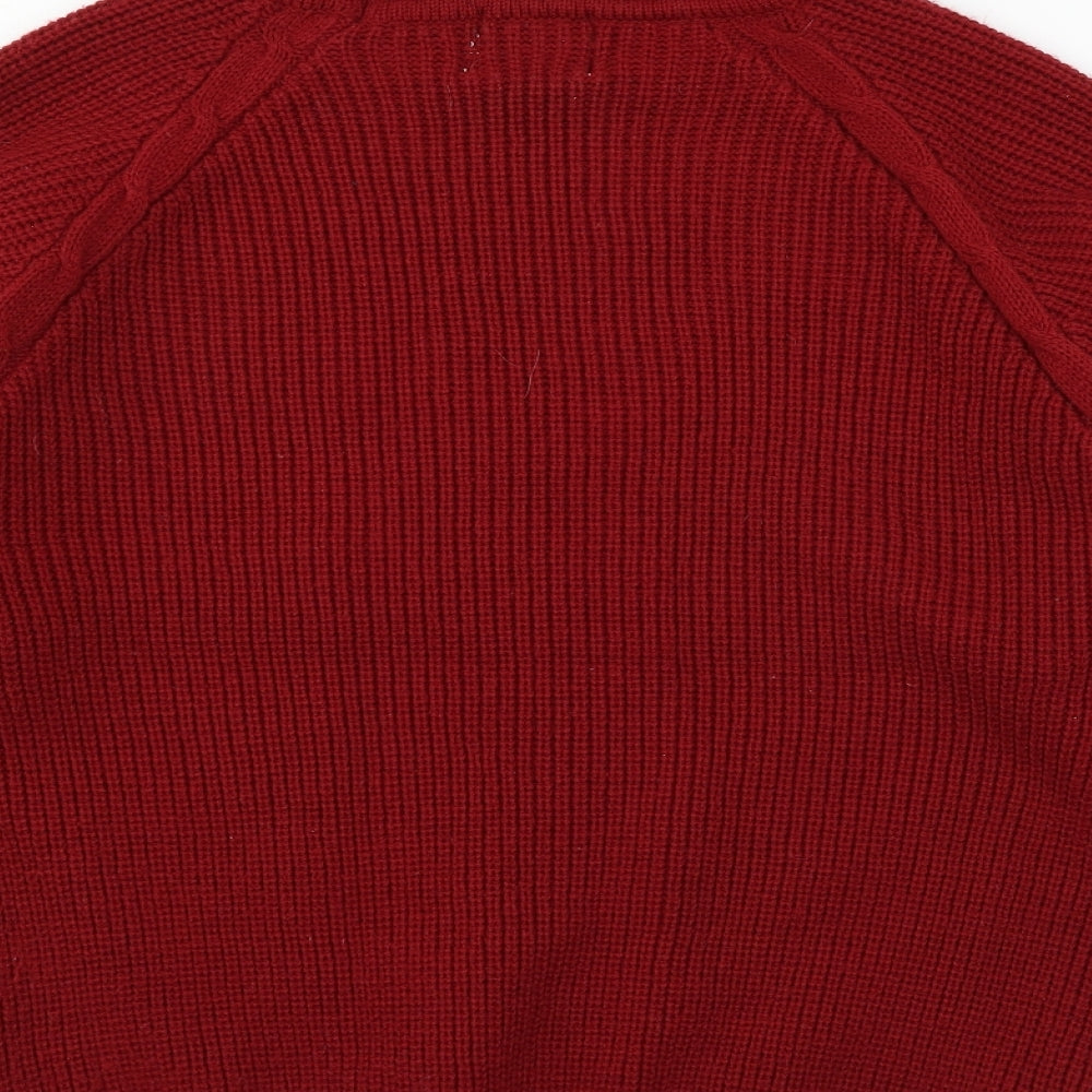 Casual Club Womens Red  Knit Pullover Jumper Size M