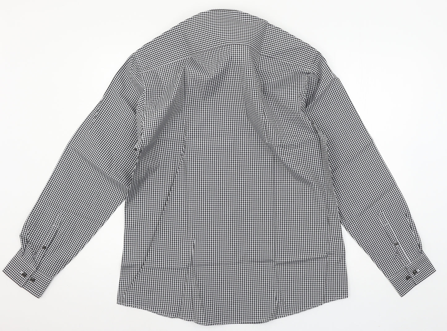 Disley Mens Black Check   Button-Up Size 40
