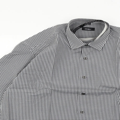 Disley Mens Black Check   Button-Up Size 40