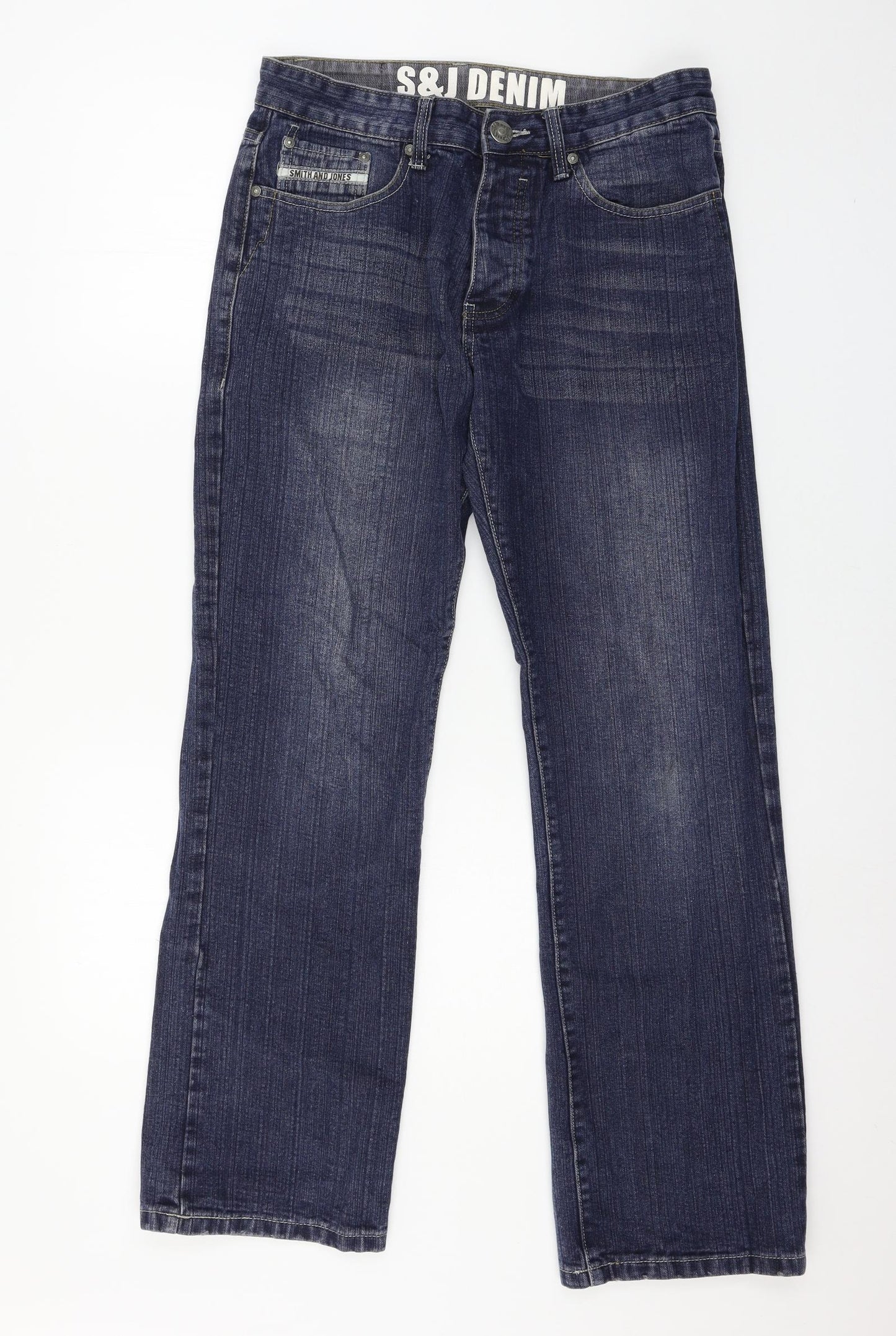 Smith & Jones Mens Blue  Denim Straight Jeans Size 32 in L30 in