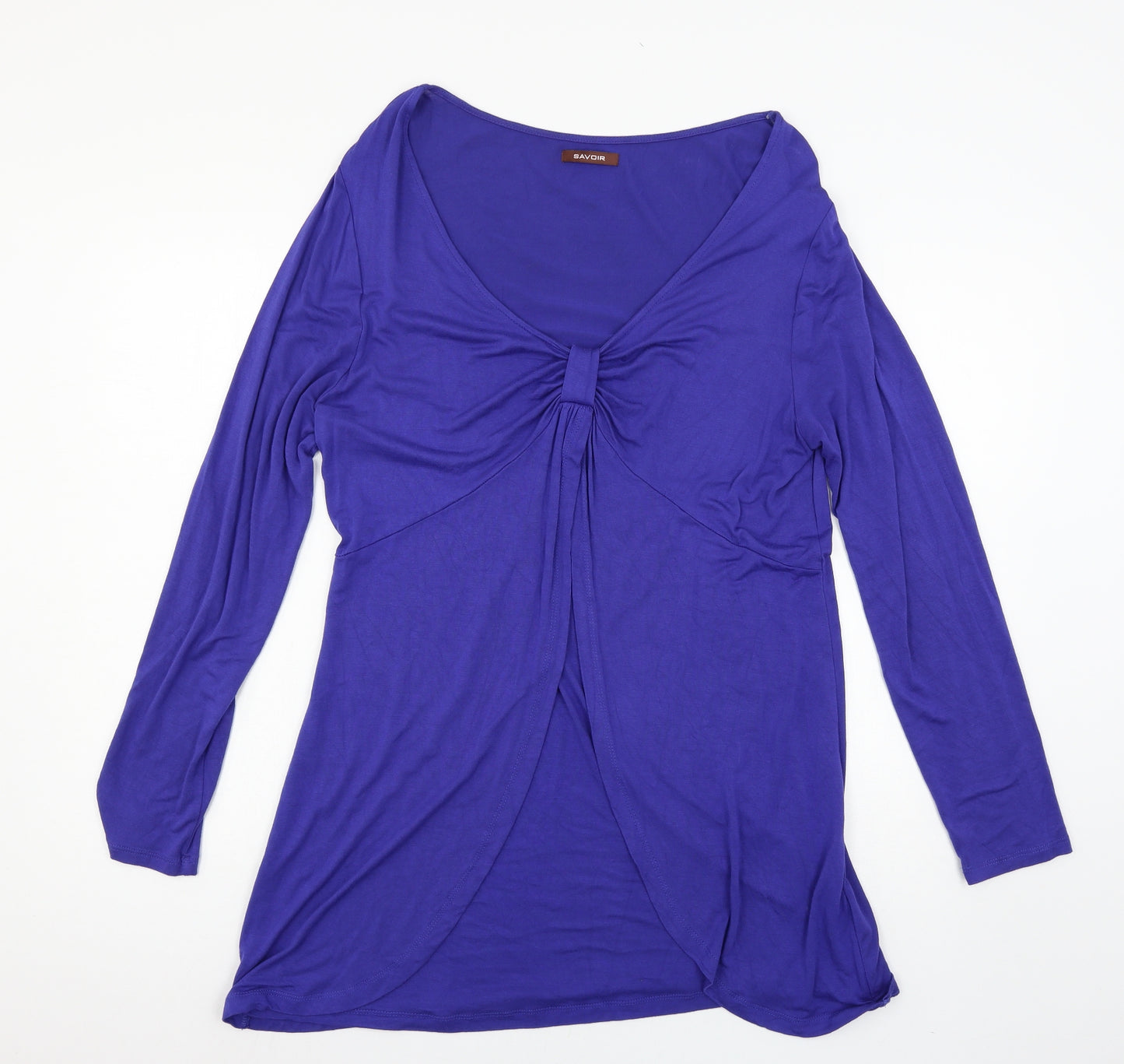 Savoir Womens Blue  Jersey Basic T-Shirt Size 16