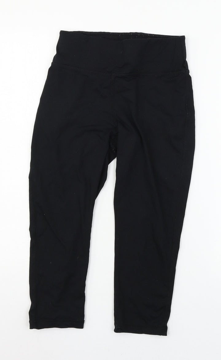 Soul Luxe Womens Black Jersey Cropped Leggings Size 6 L20 in