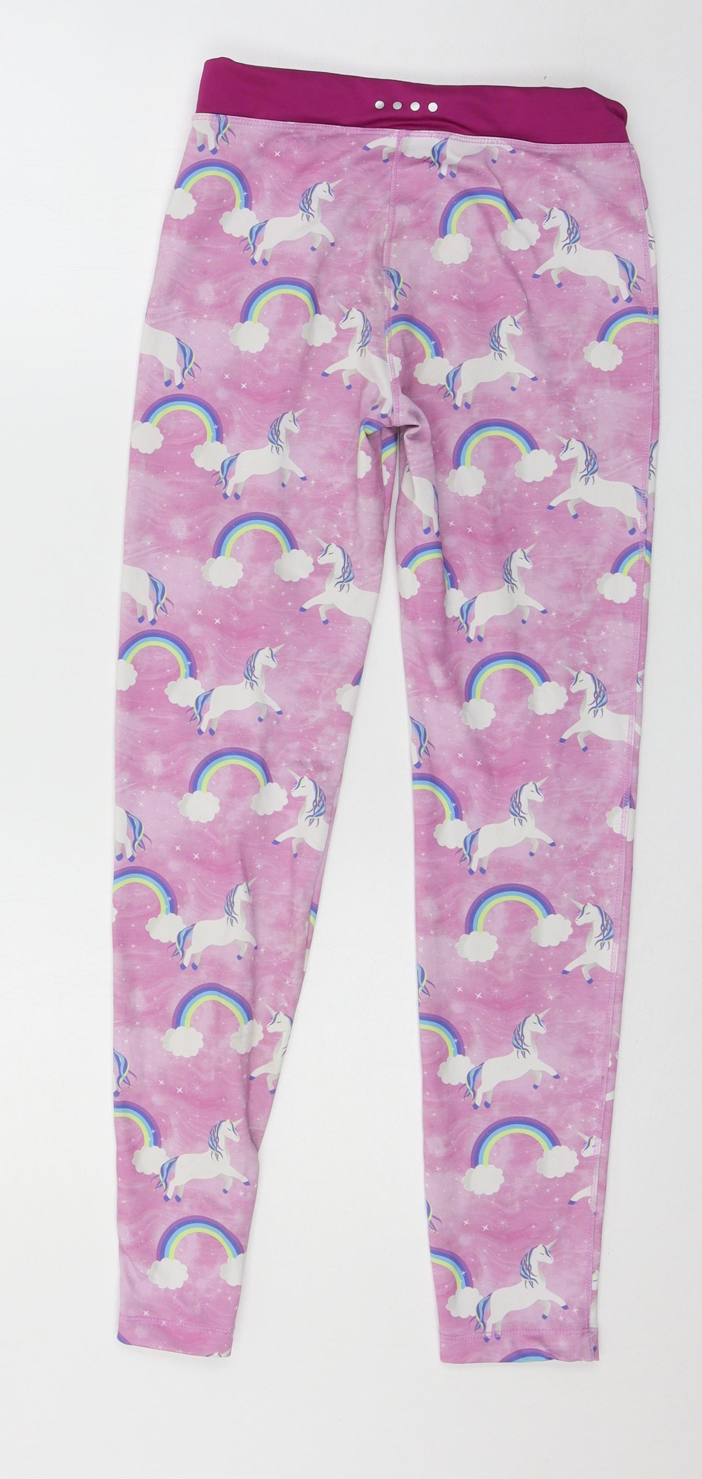 Soul Luxe Girls Pink Geometric Jersey Jogger Trousers Size 12-13 Years - Unicorn