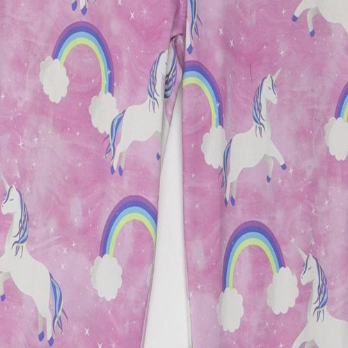 Soul Luxe Girls Pink Geometric Jersey Jogger Trousers Size 12-13 Years - Unicorn