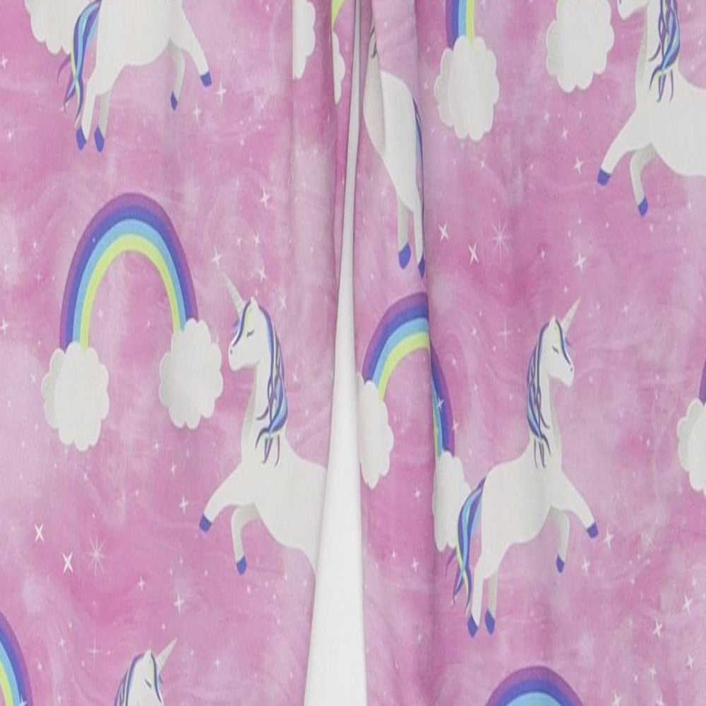 Soul Luxe Girls Pink Geometric Jersey Jogger Trousers Size 12-13 Years - Unicorn