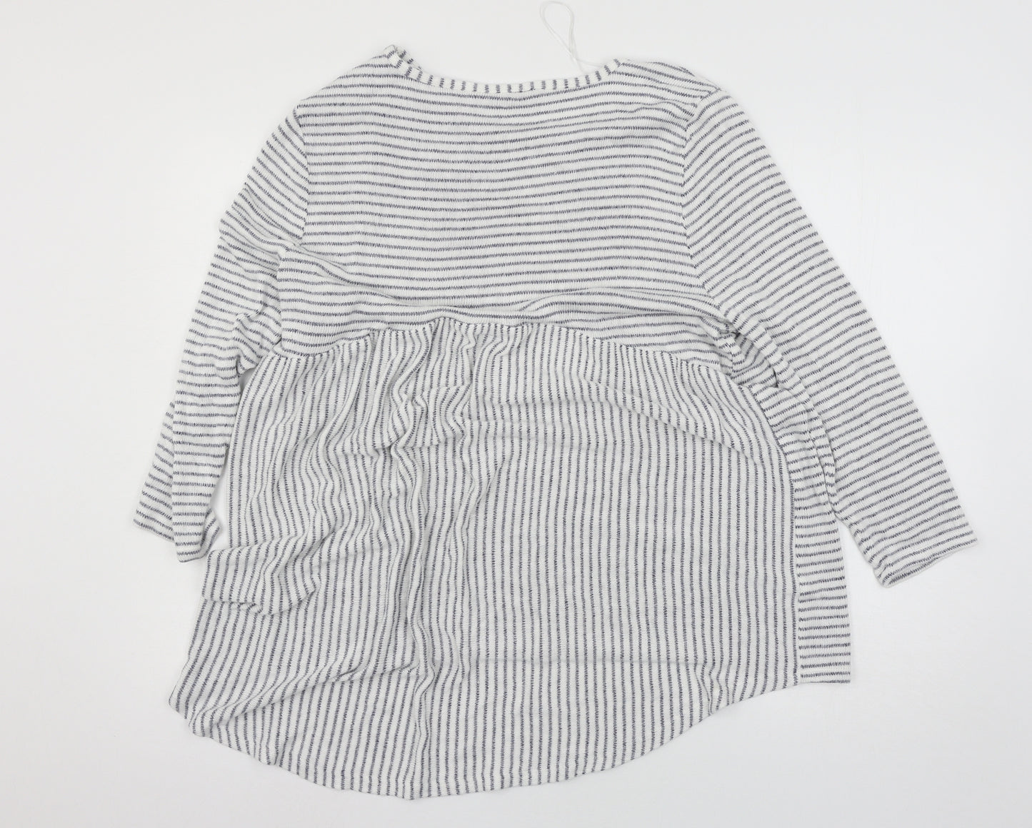 TU Womens White Striped Knit Pullover Jumper Size 20
