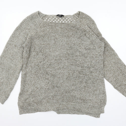 H&M Womens Grey  Knit Pullover Jumper Size M