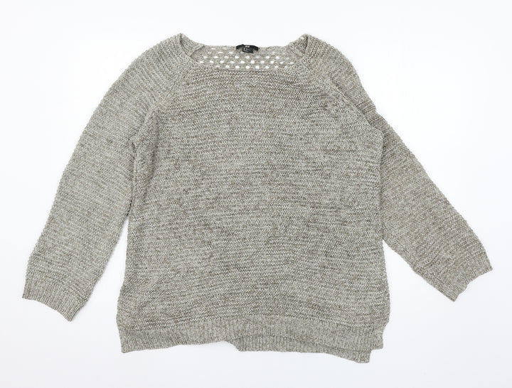 H&M Womens Grey  Knit Pullover Jumper Size M