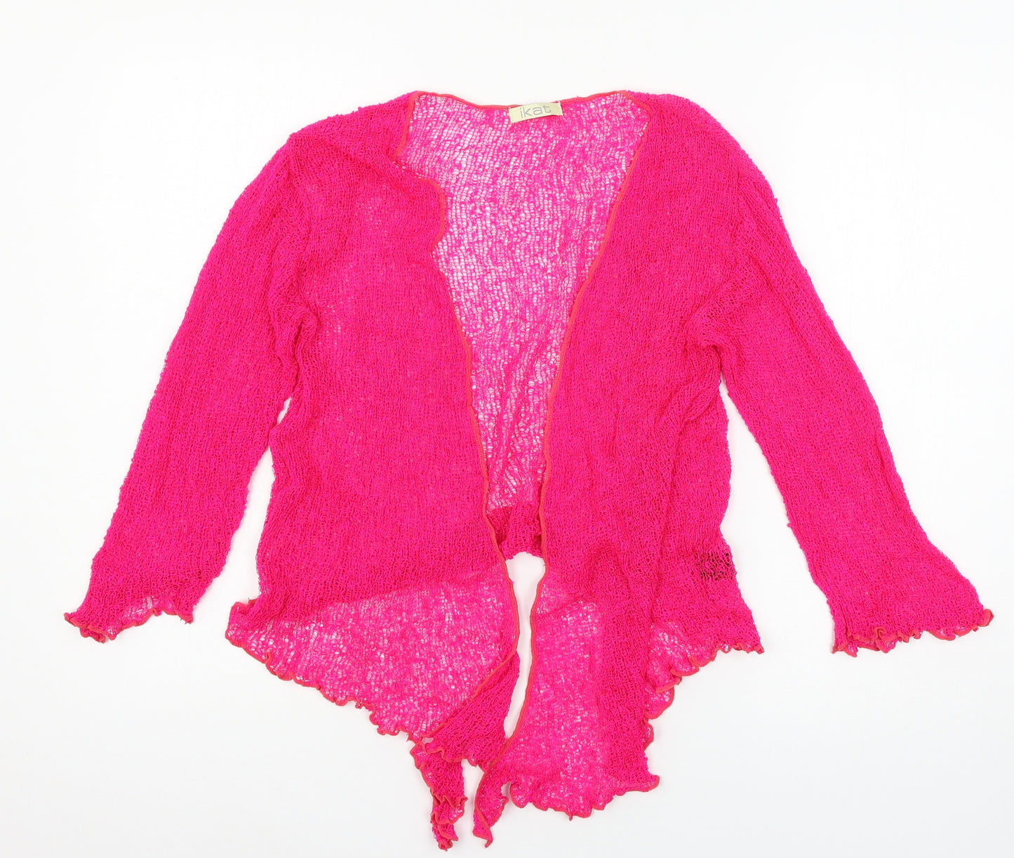 Ikat Womens Pink  Knit Cardigan Jumper One Size