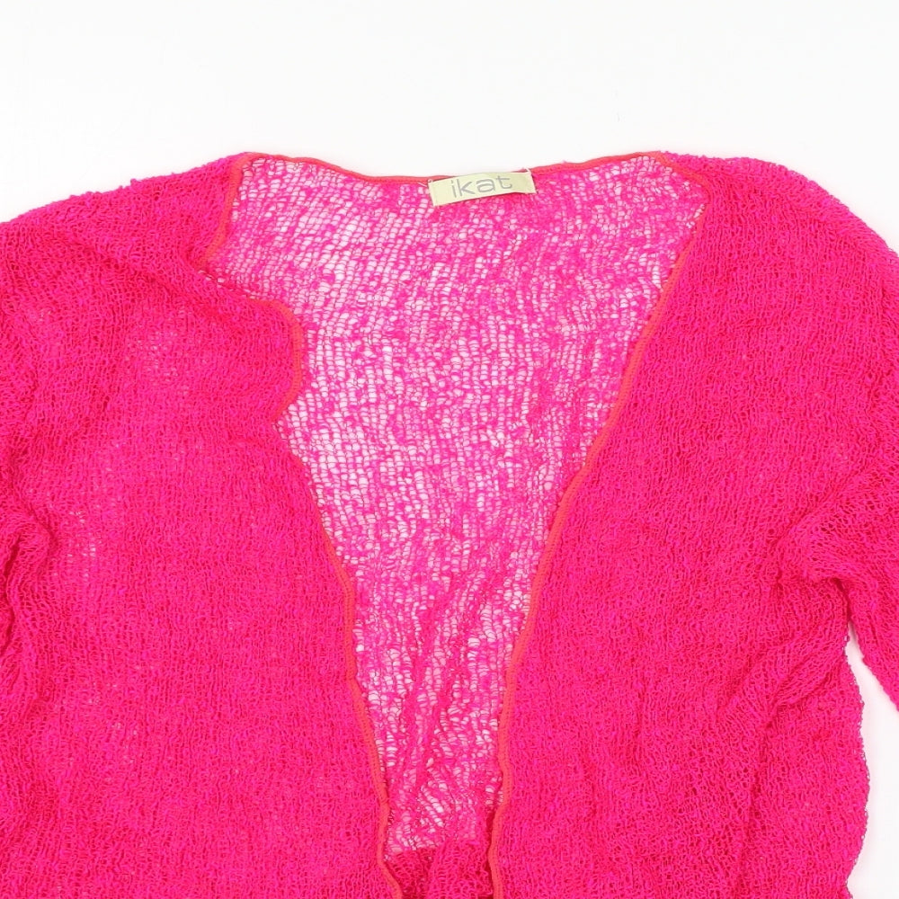 Ikat Womens Pink  Knit Cardigan Jumper One Size